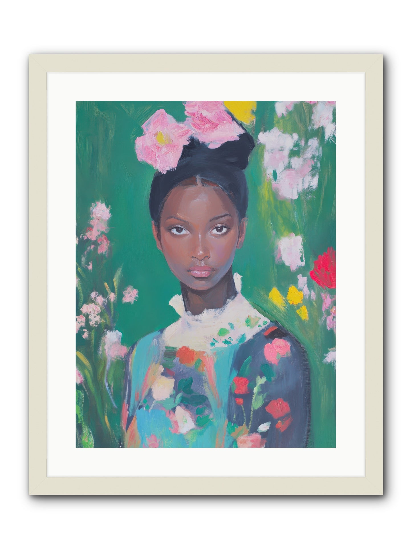 Eglantine Skylark-REZ -- Framed Print - White 18x24