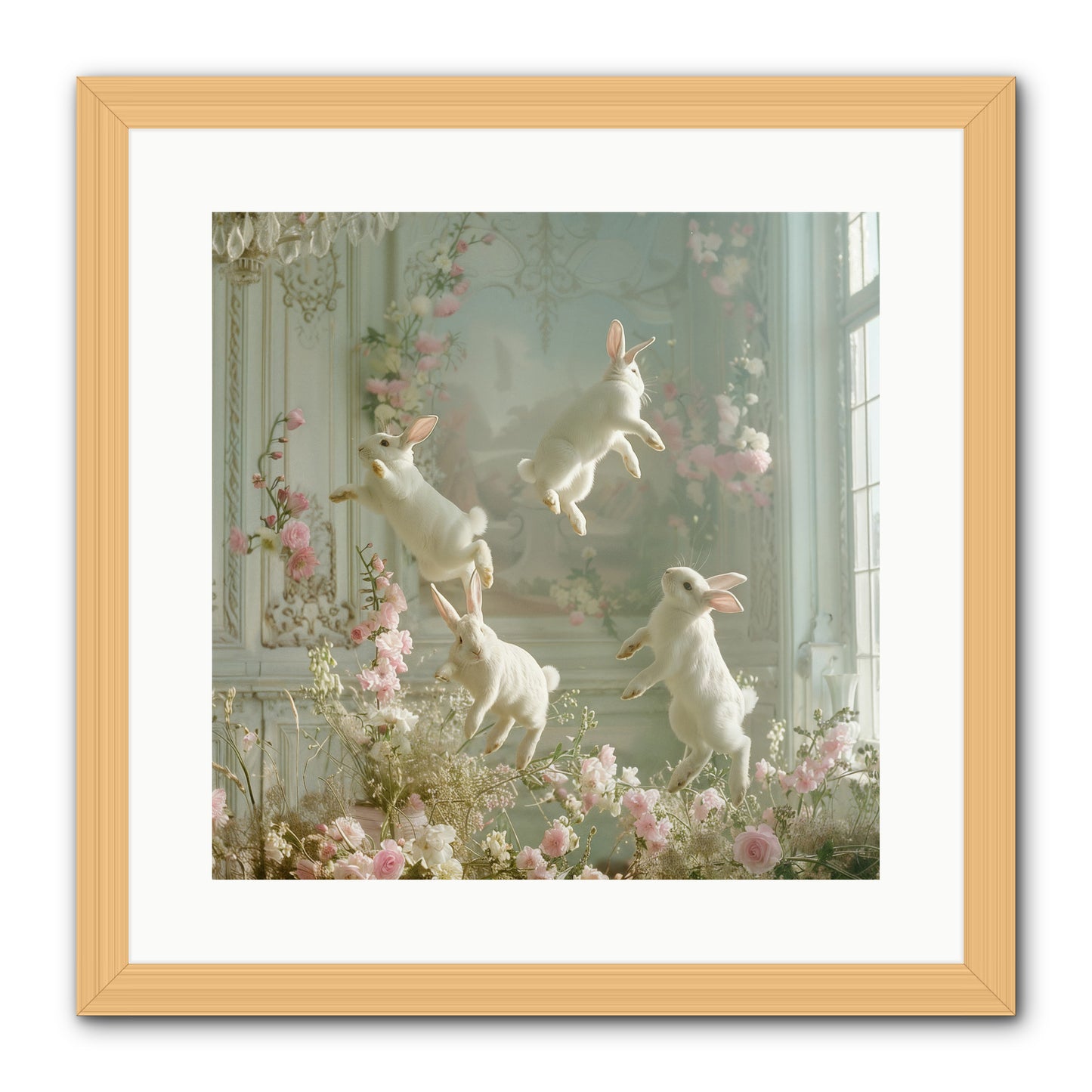 Elation In Bloom -- Framed Print - Natural 16x16