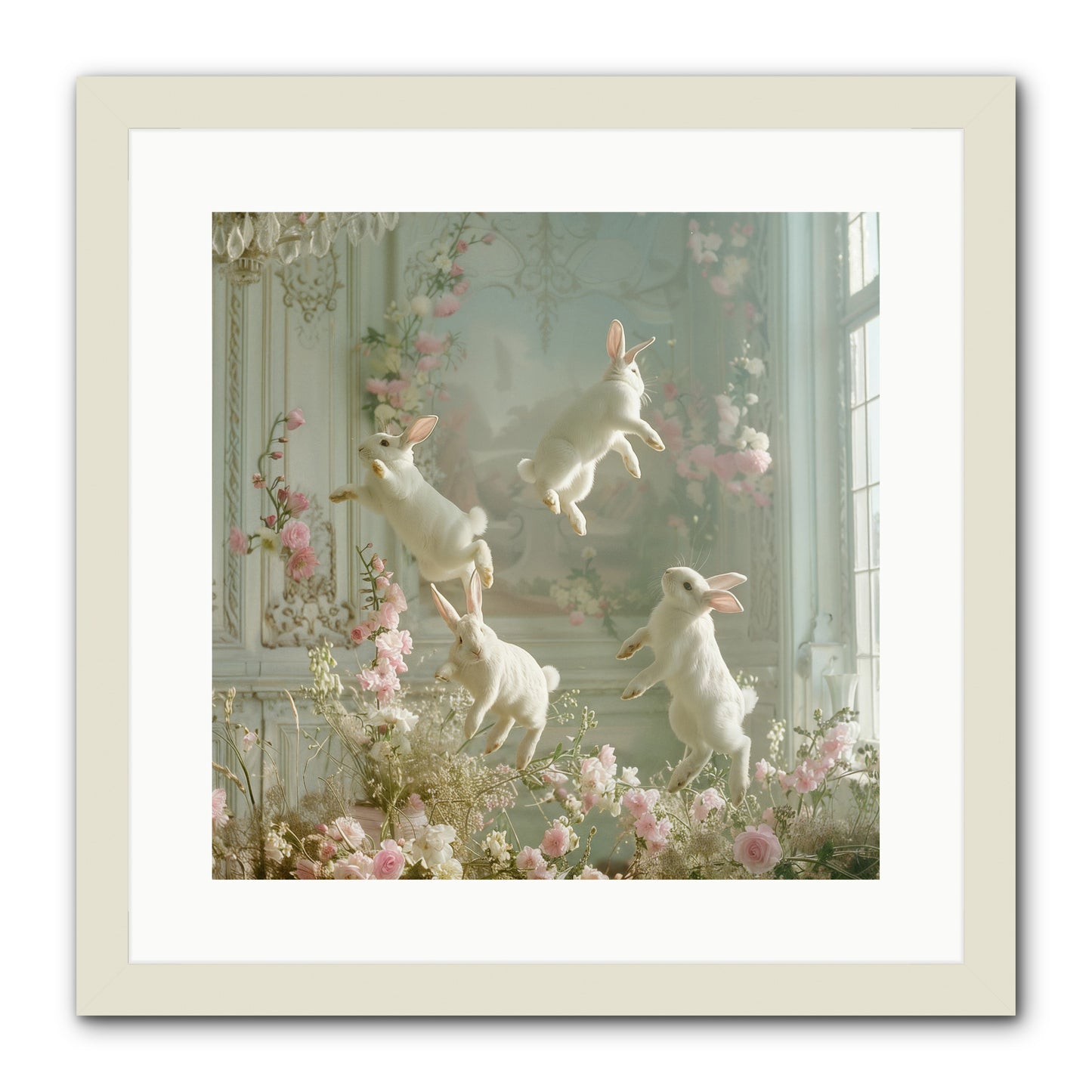 Elation In Bloom -- Framed Print - White 16x16