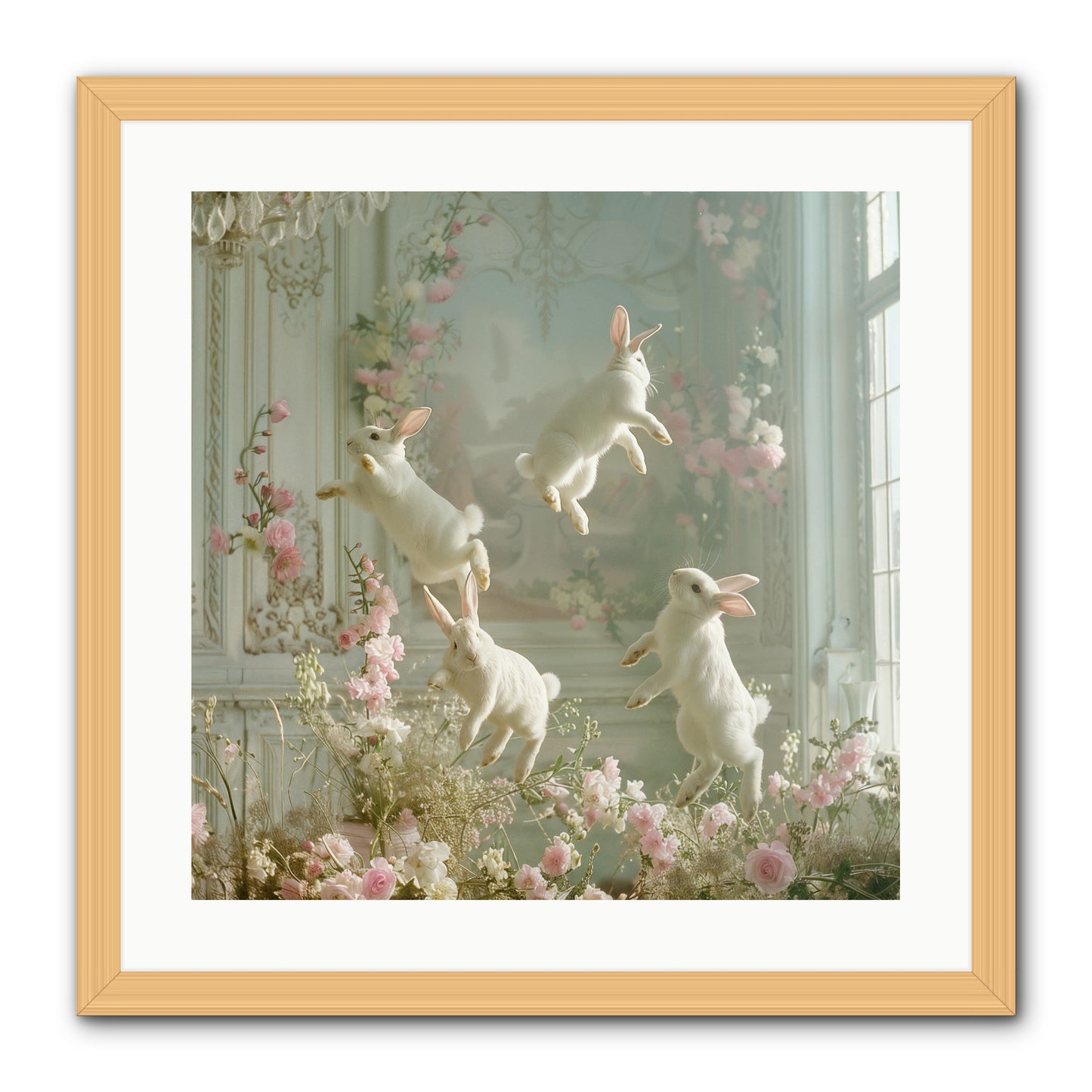 Elation In Bloom -- Framed Print - Natural 20x20