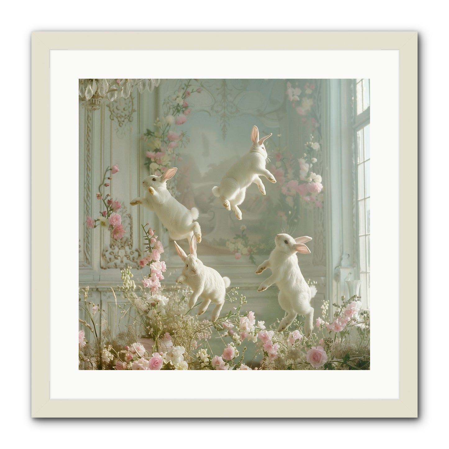 Elation In Bloom -- Framed Print - White 20x20