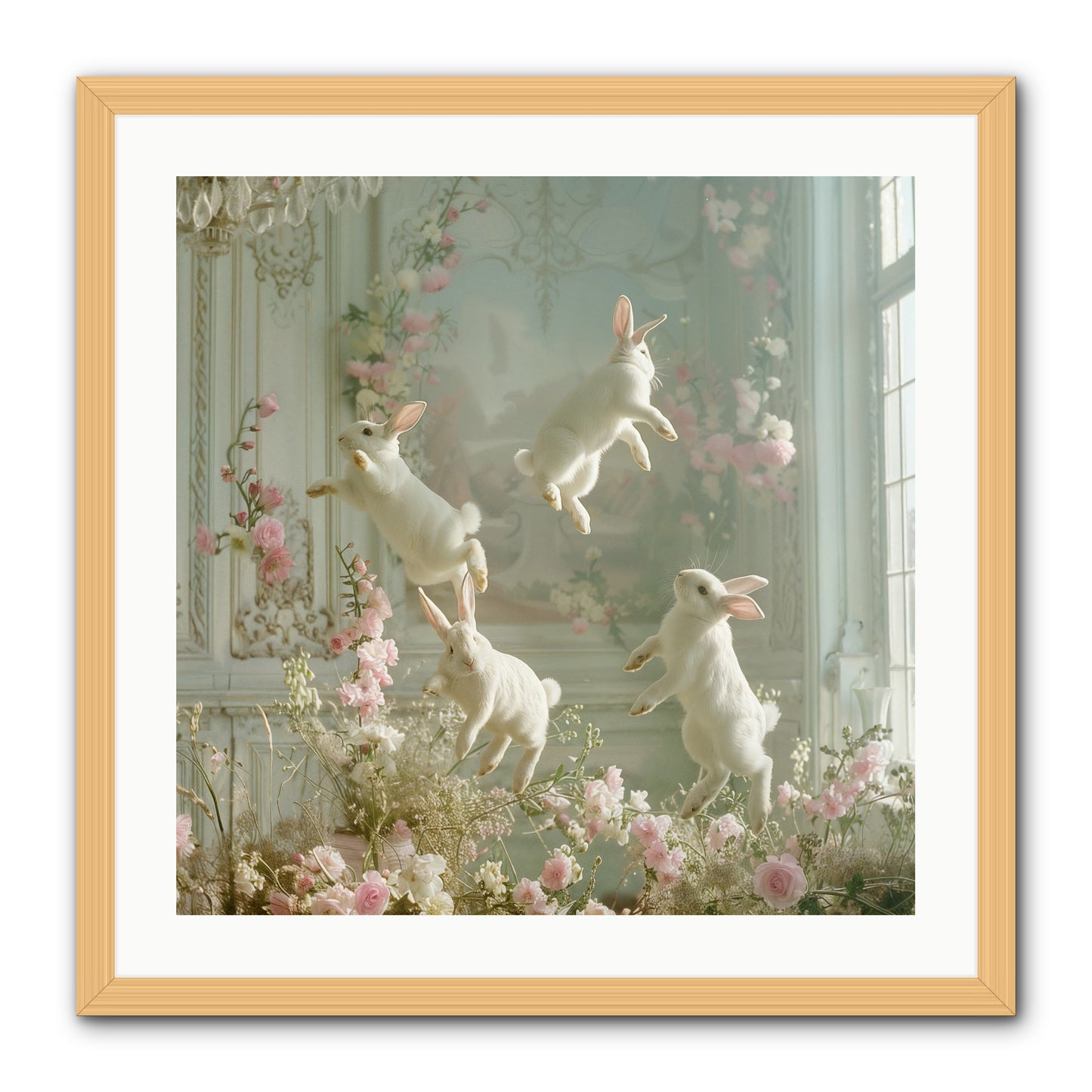Elation In Bloom -- Framed Print - Natural 24x24