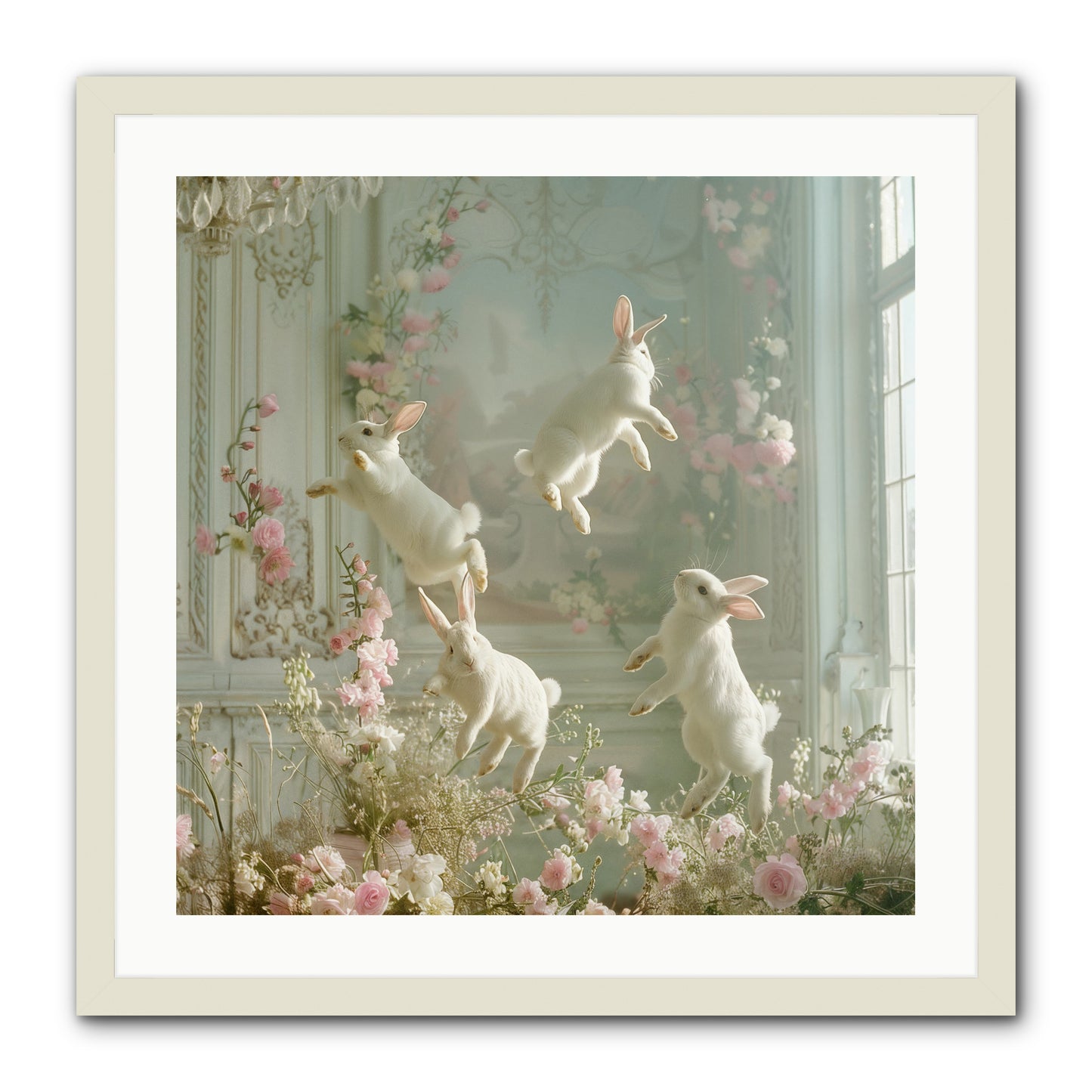 Elation In Bloom -- Framed Print - White 24x24