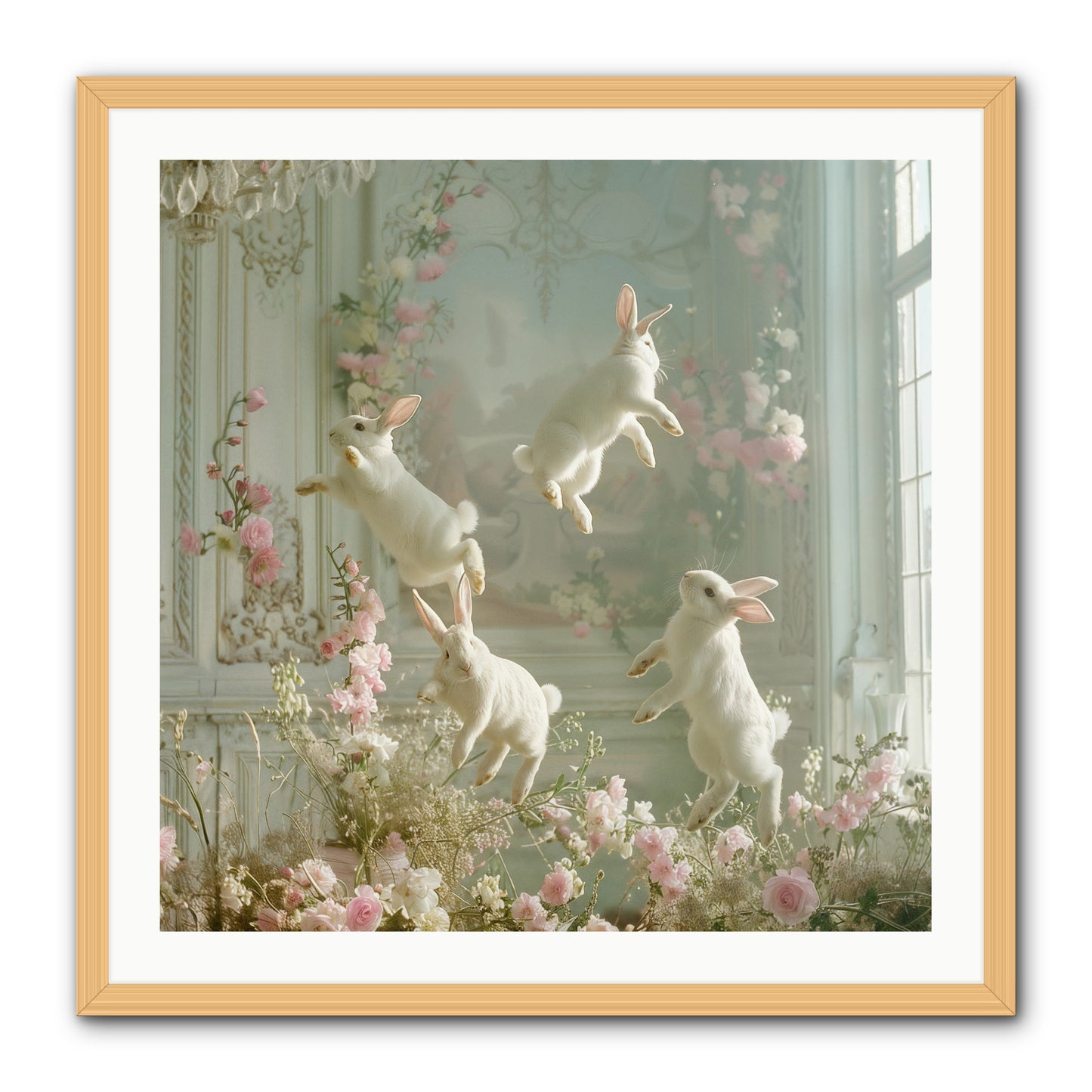 Elation In Bloom -- Framed Print - Natural 30x30