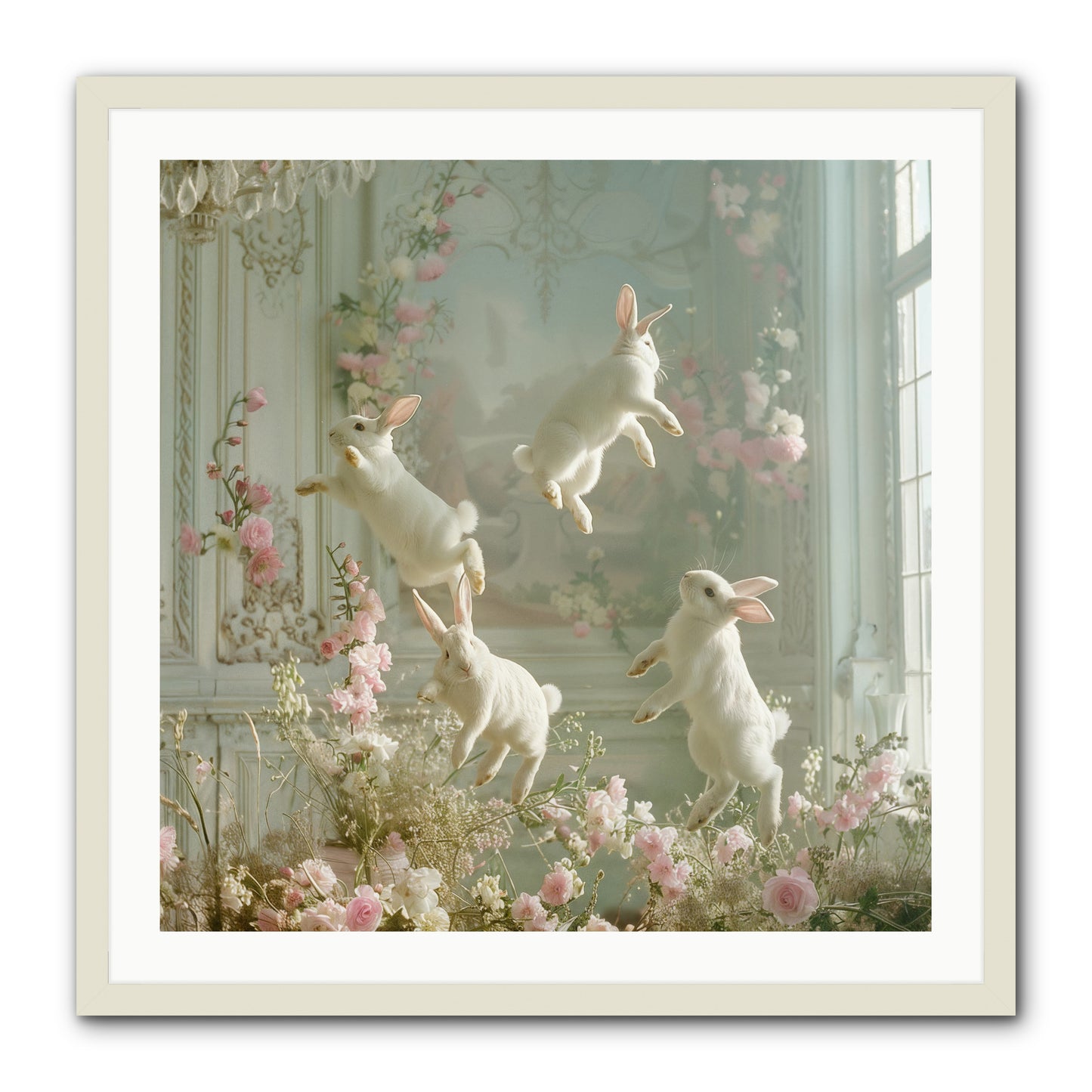 Elation In Bloom -- Framed Print - White 30x30