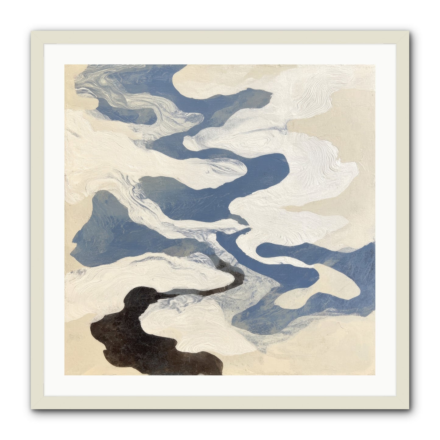 Ellipse -- Framed Print - White 30x30