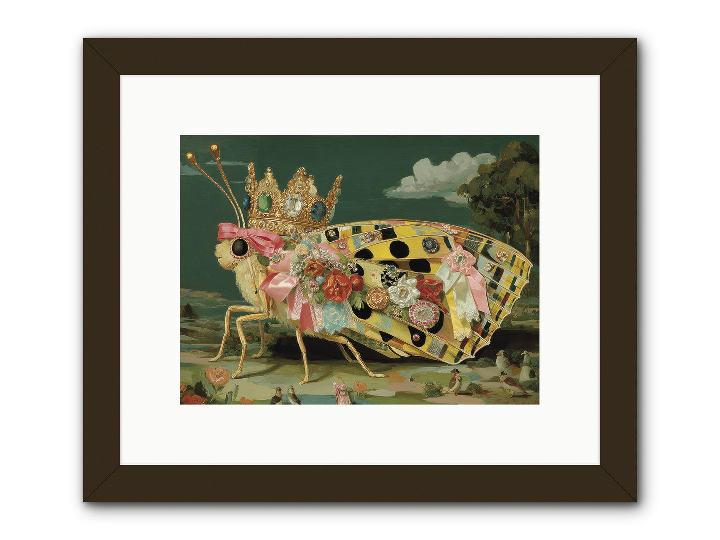 Emerald Light Awaits -- Framed Print - Black 12x9