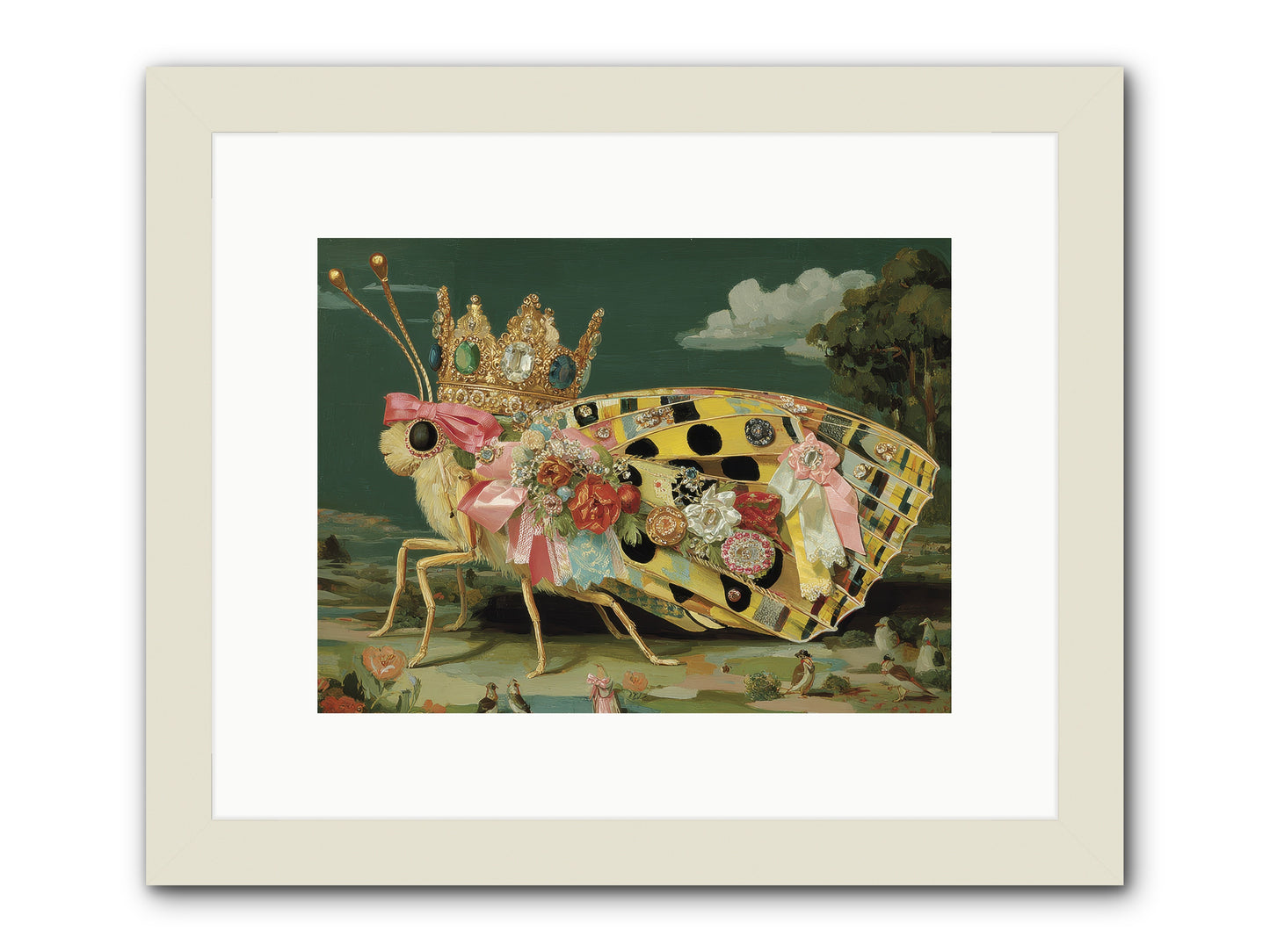Emerald Light Awaits -- Framed Print - White 12x9