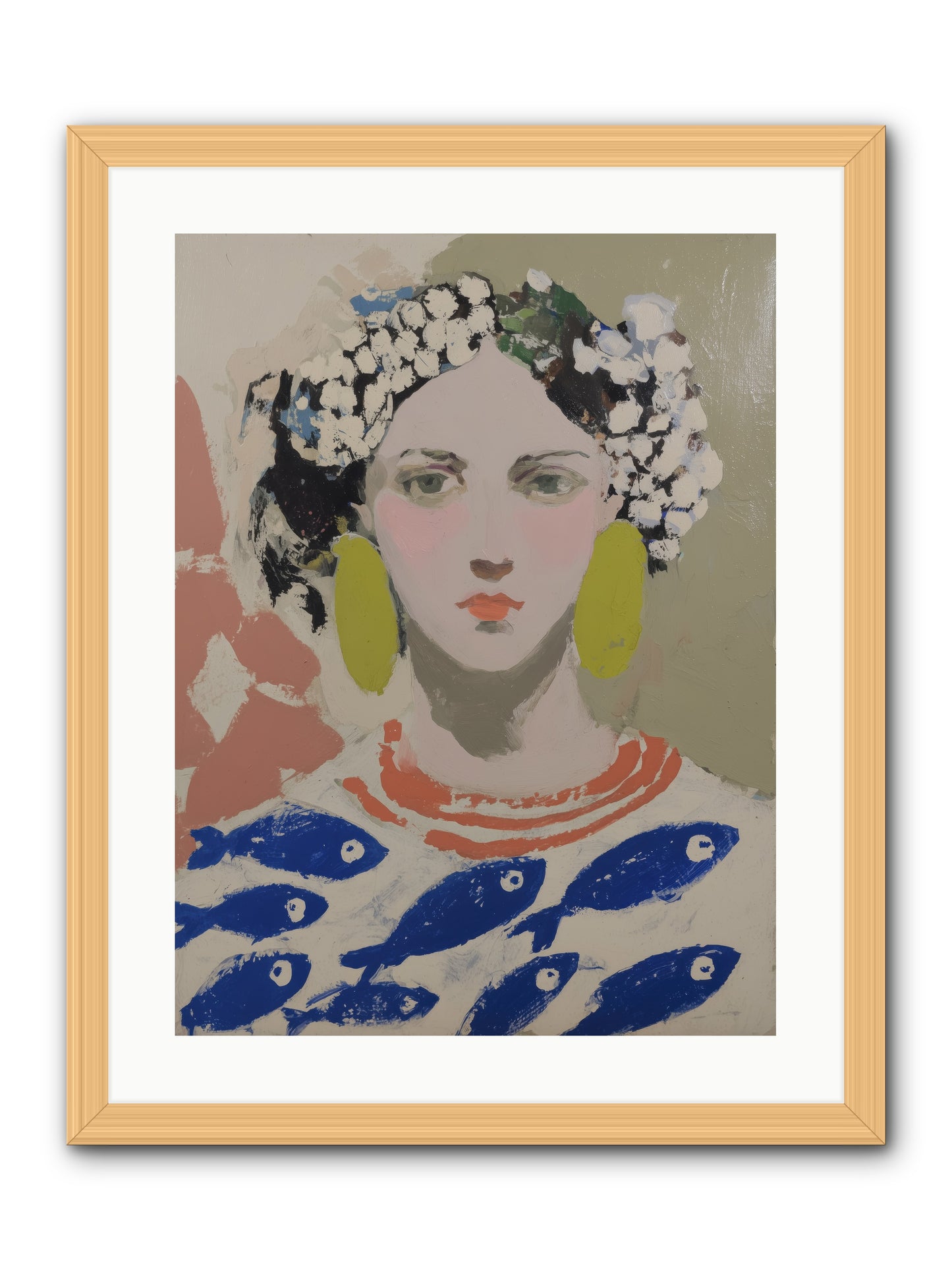 Empress of Riviera Tables -- Framed Print - Natural 18x24