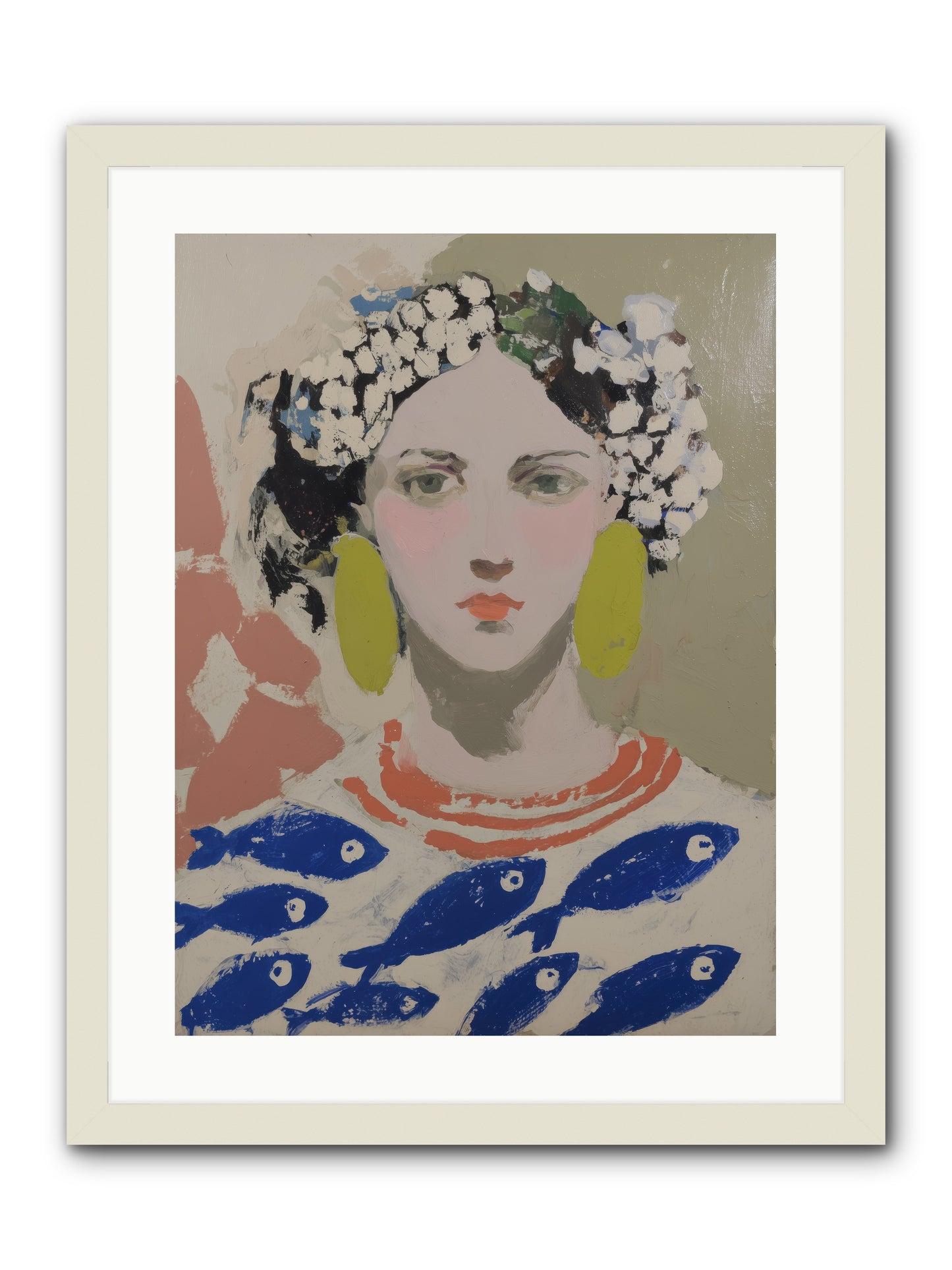 Empress of Riviera Tables -- Framed Print - White 18x24
