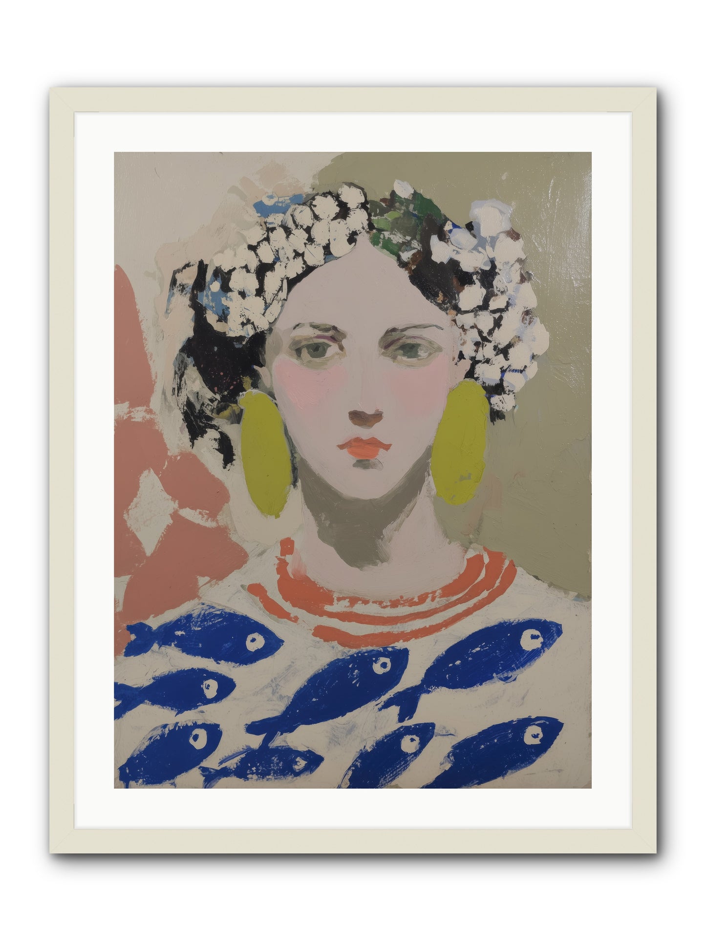 Empress of Riviera Tables -- Framed Print - White 24x32