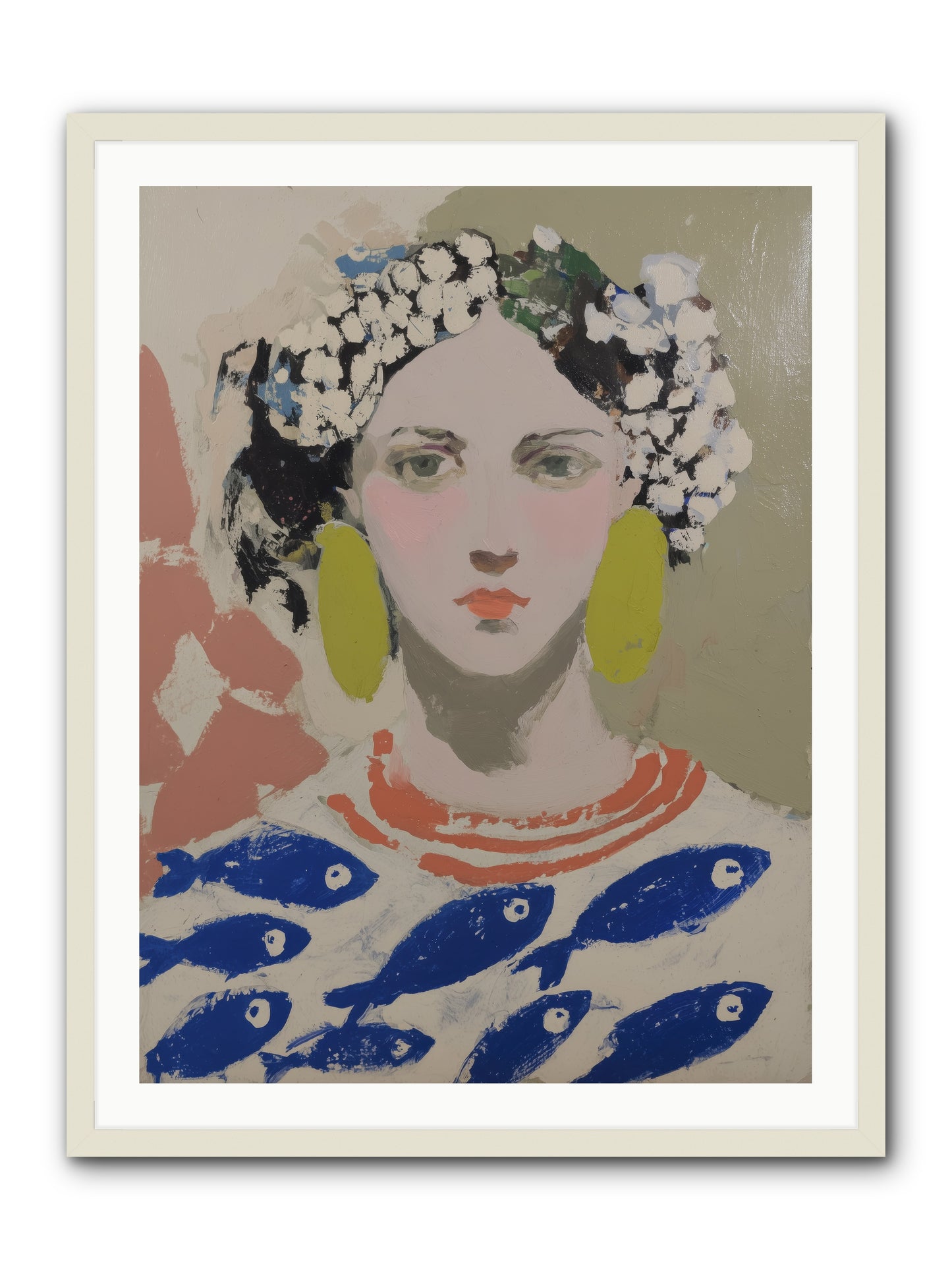 Empress of Riviera Tables -- Framed Print - White 30x40