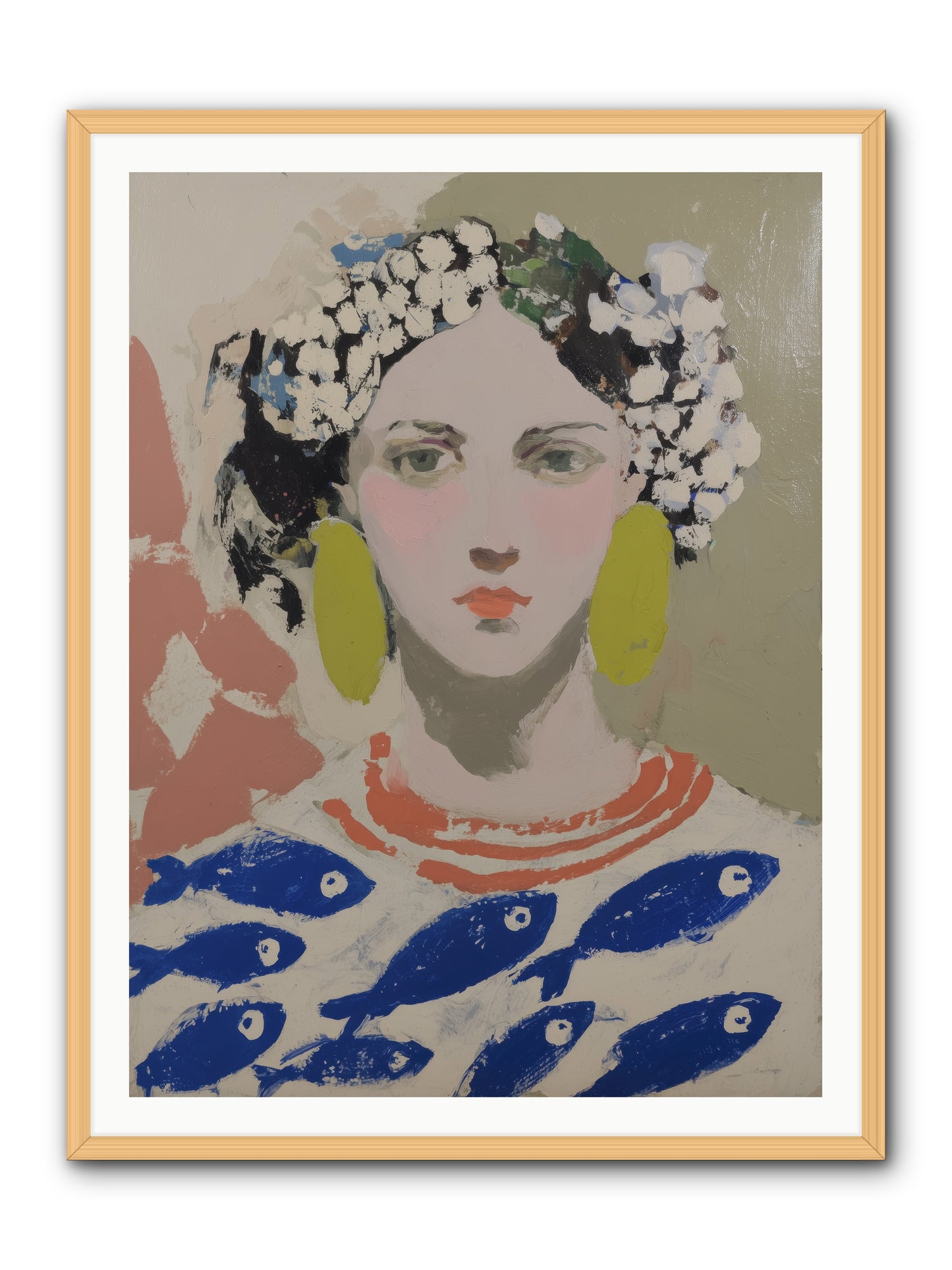 Empress of Riviera Tables -- Framed Print - Natural 36x48