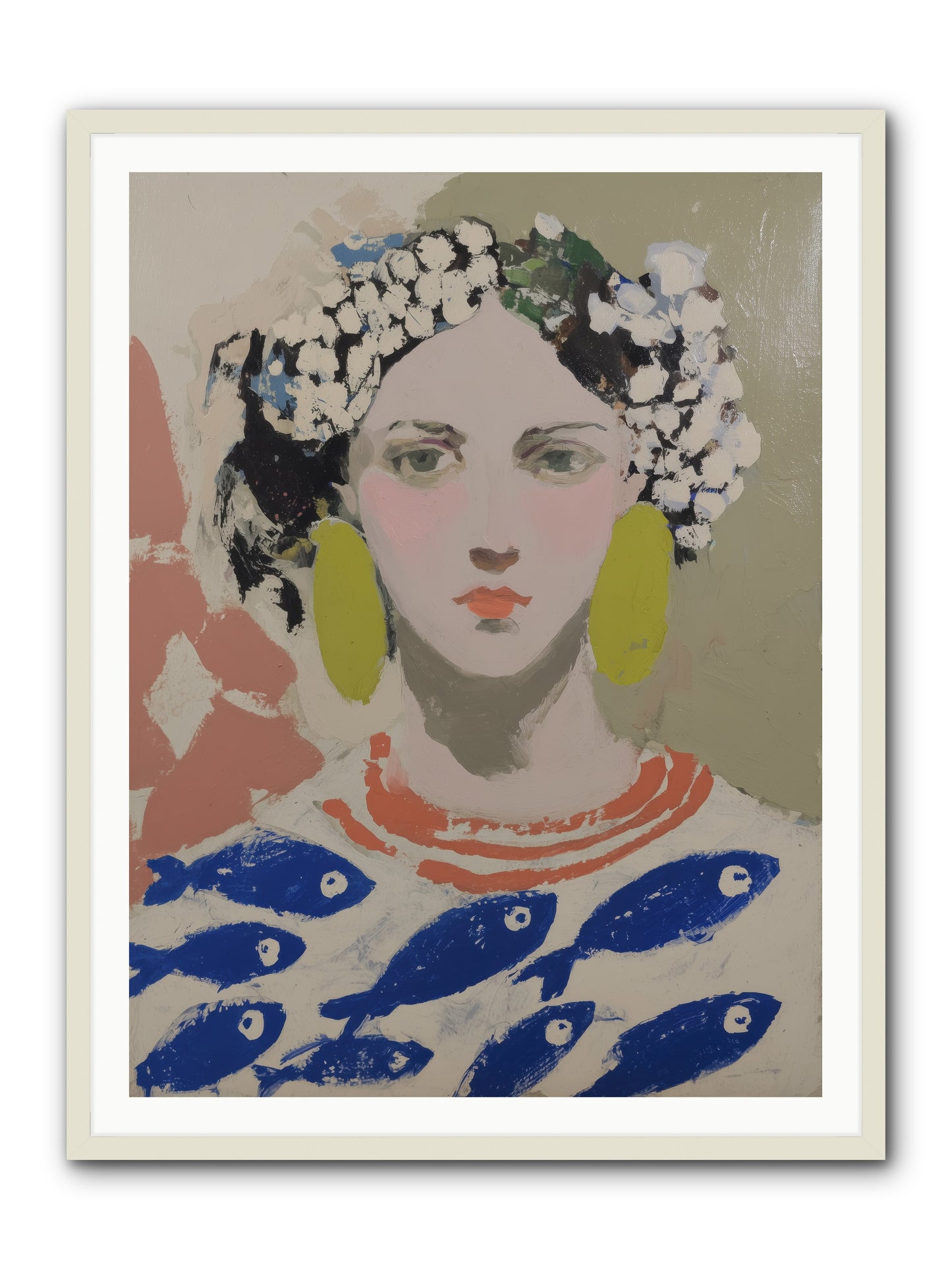 Empress of Riviera Tables -- Framed Print - White 36x48