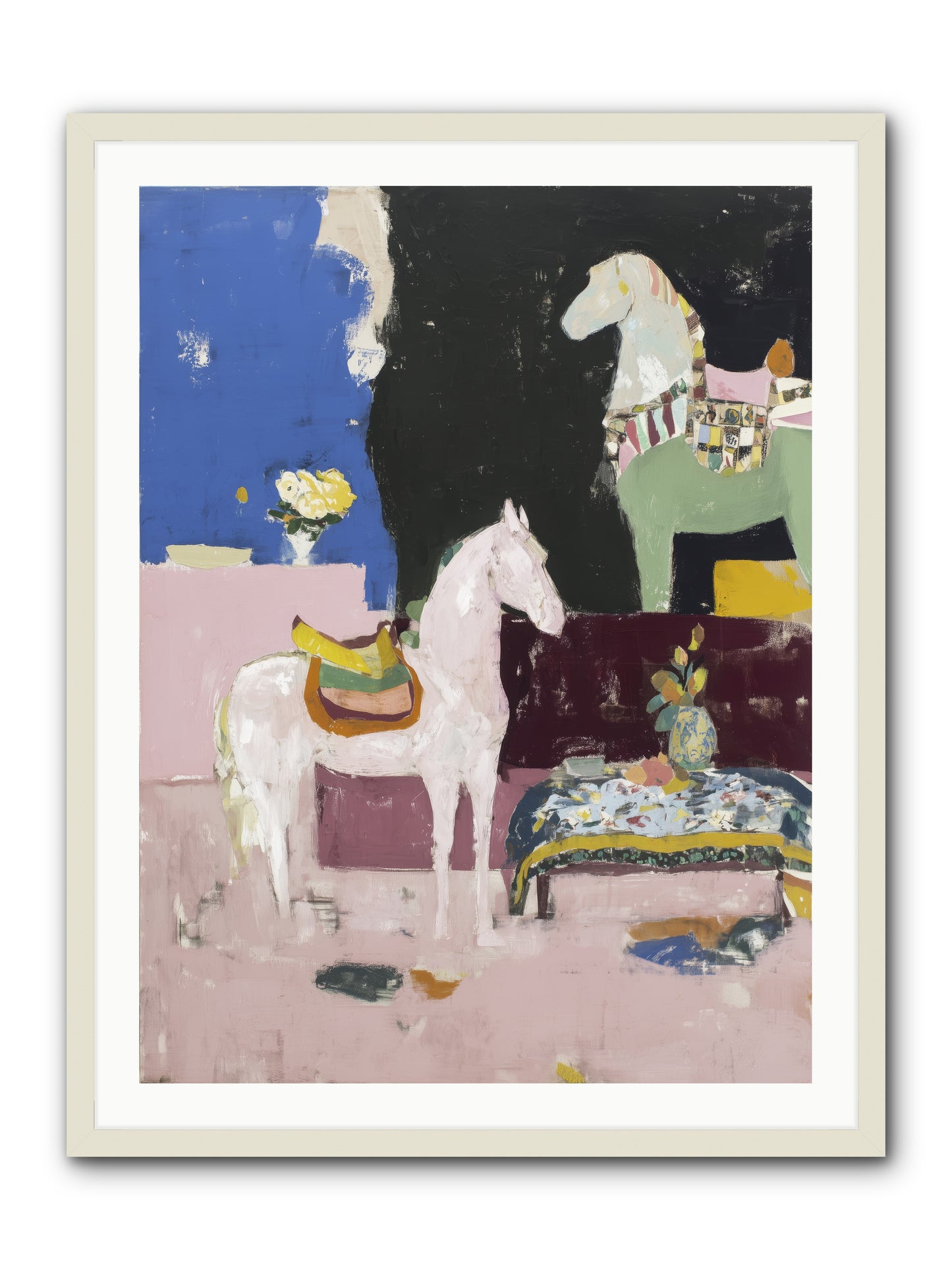 Empty Chair -- Framed Print - White 30x40