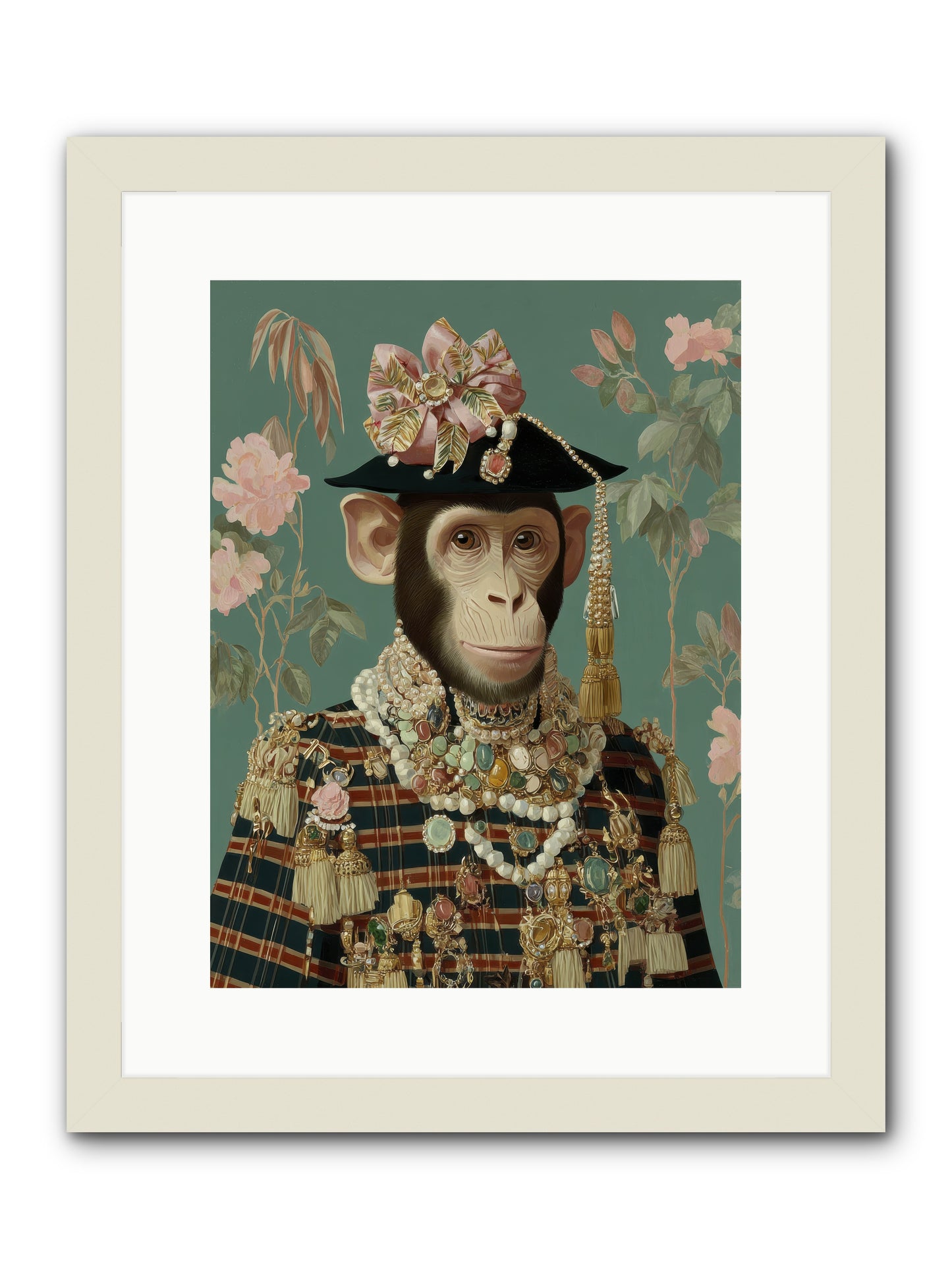 Enamored Finery -- Framed Print - White 12x16
