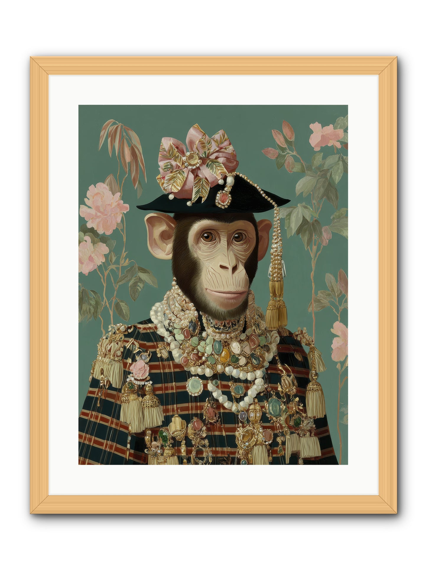 Enamored Finery -- Framed Print - Natural 18x24