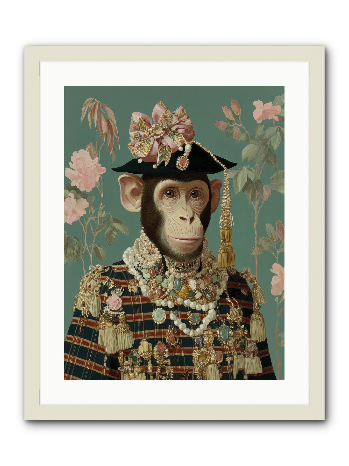 Enamored Finery -- Framed Print - White 18x24