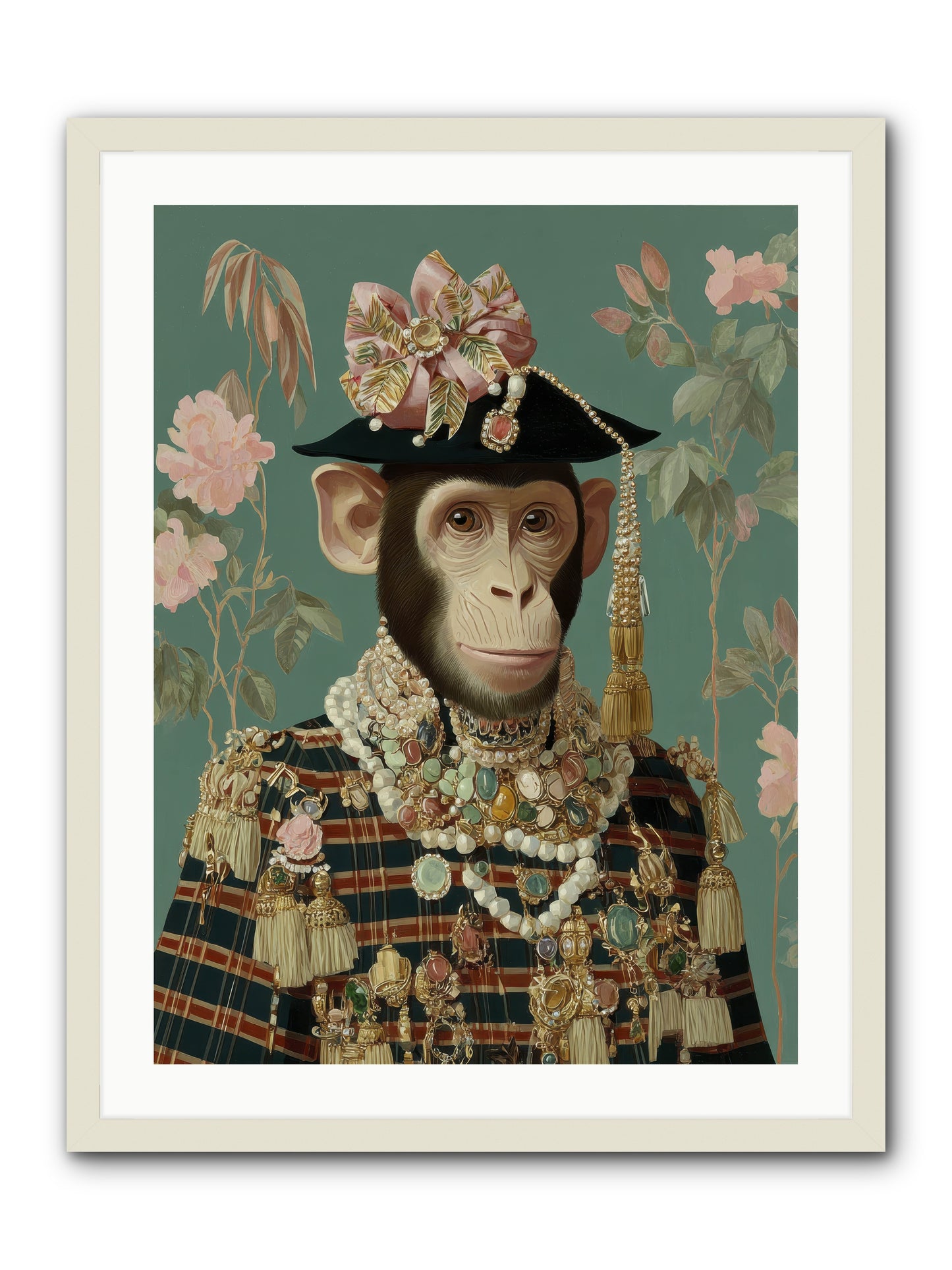 Enamored Finery -- Framed Print - White 24x32