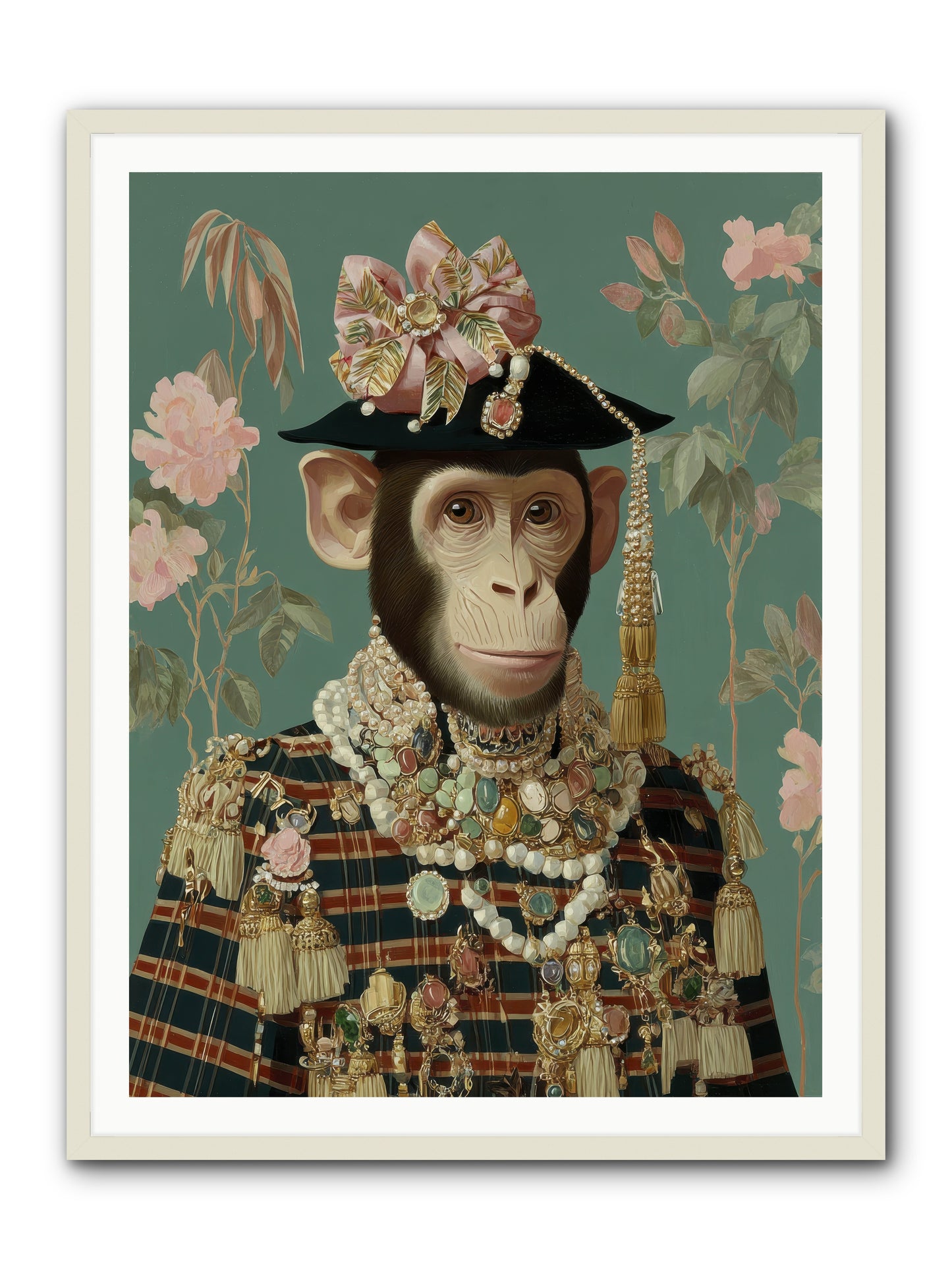 Enamored Finery -- Framed Print - White 36x48