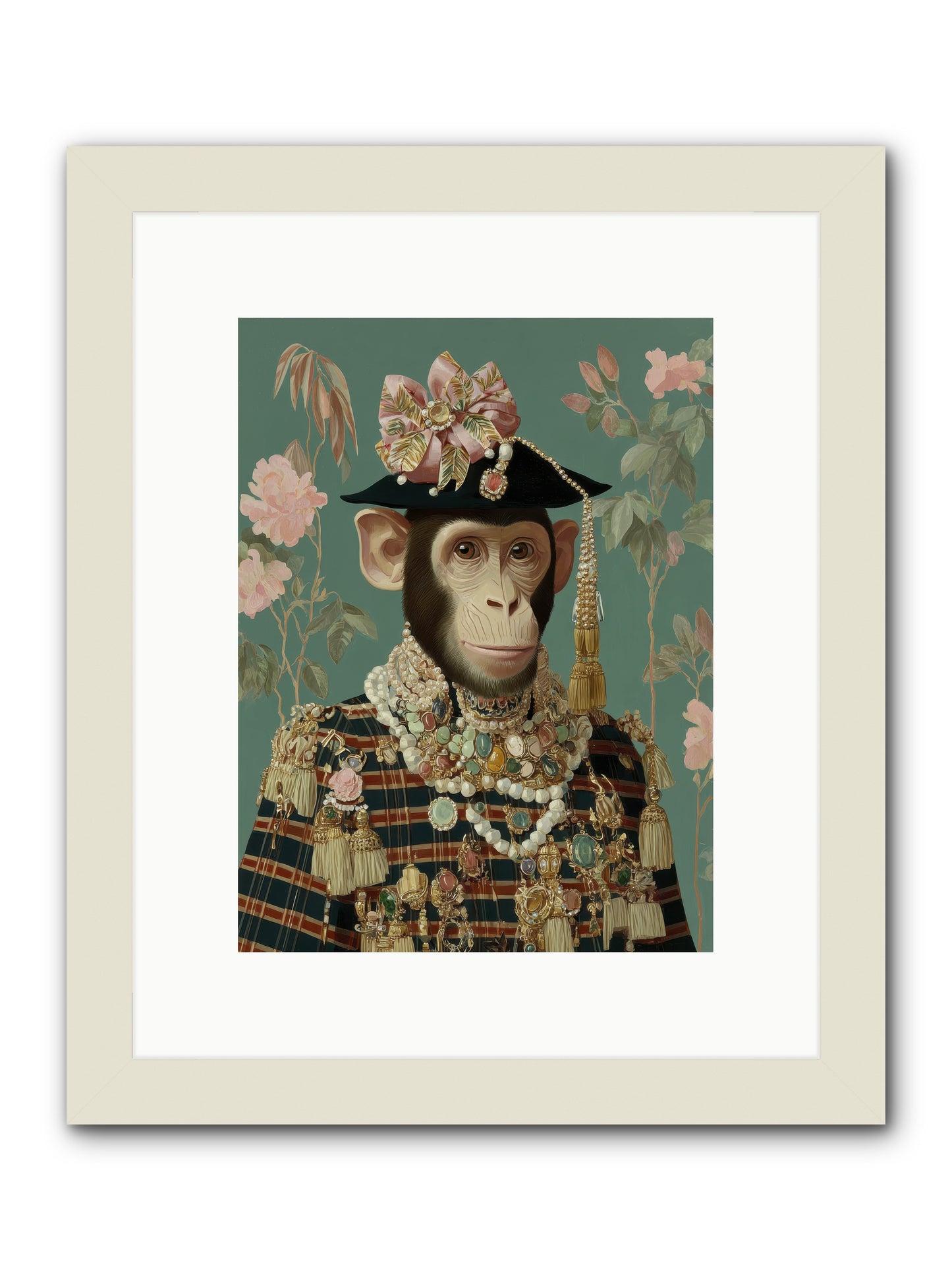 Enamored Finery -- Framed Print - White 9x12