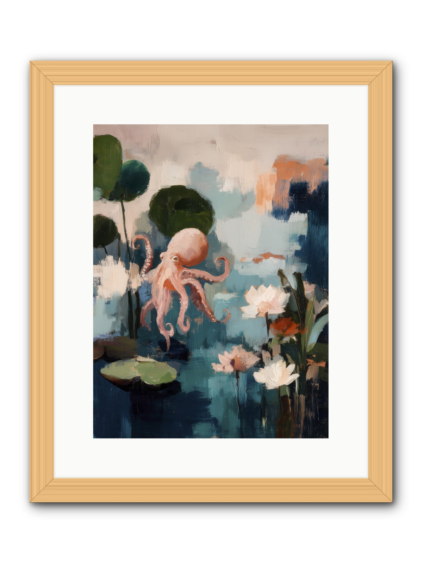 Endless Blue -- Framed Print - Natural 12x16