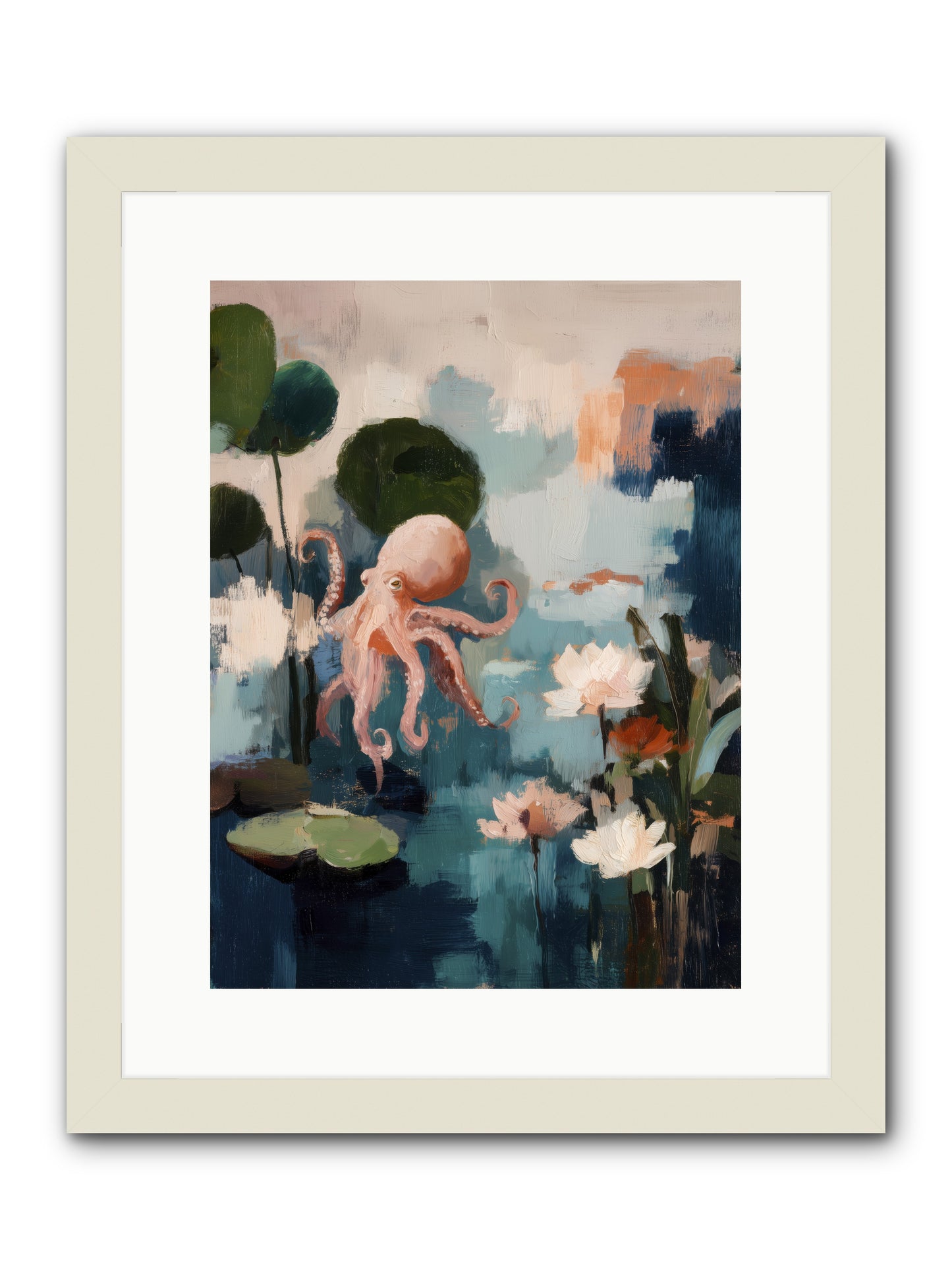 Endless Blue -- Framed Print - White 12x16