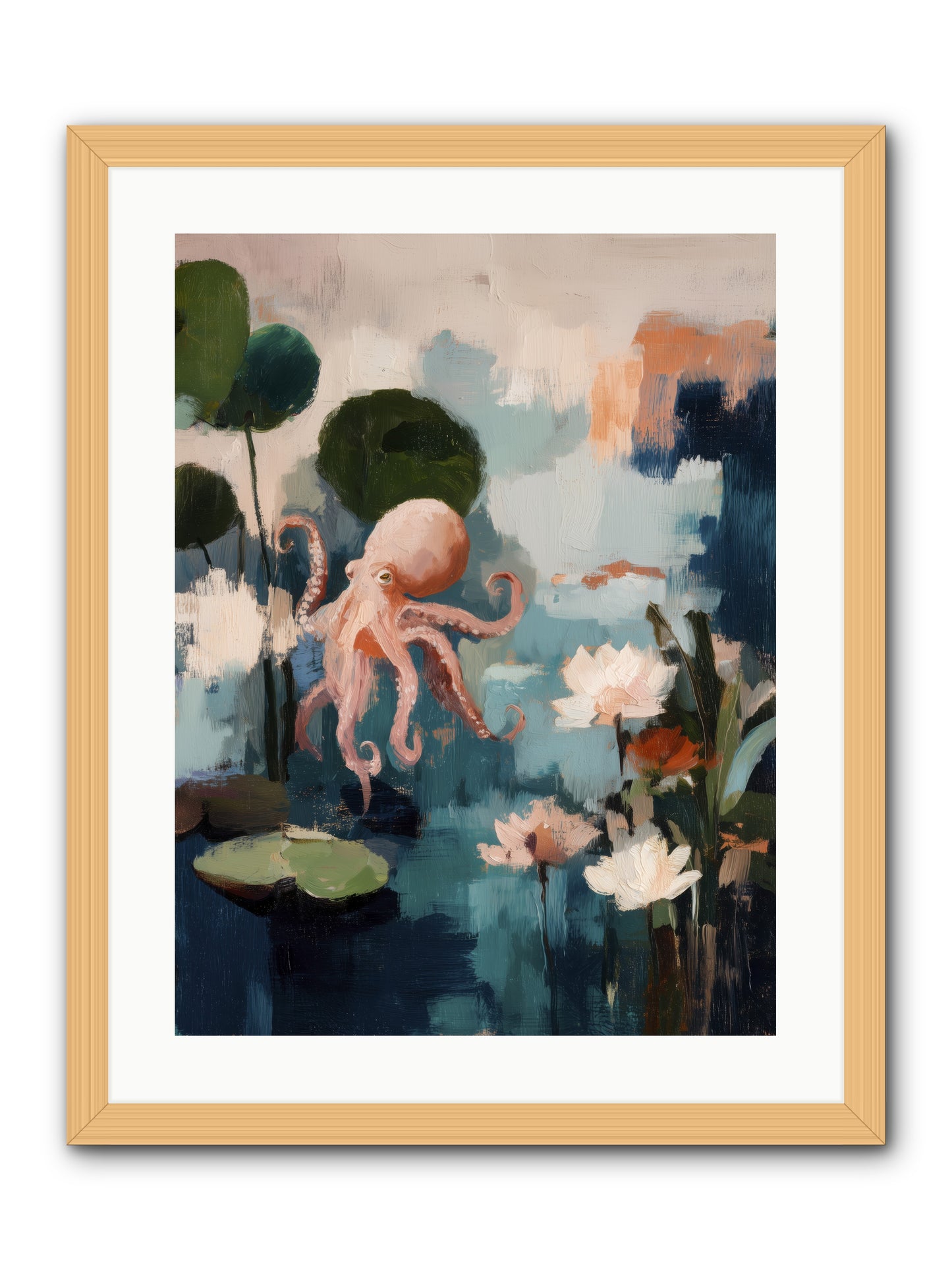 Endless Blue -- Framed Print - Natural 18x24