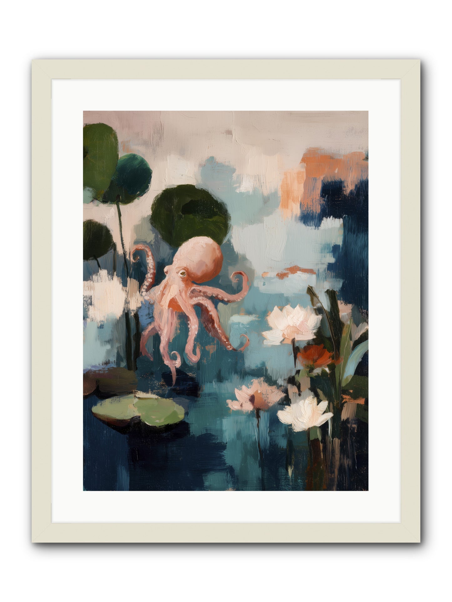 Endless Blue -- Framed Print - White 18x24