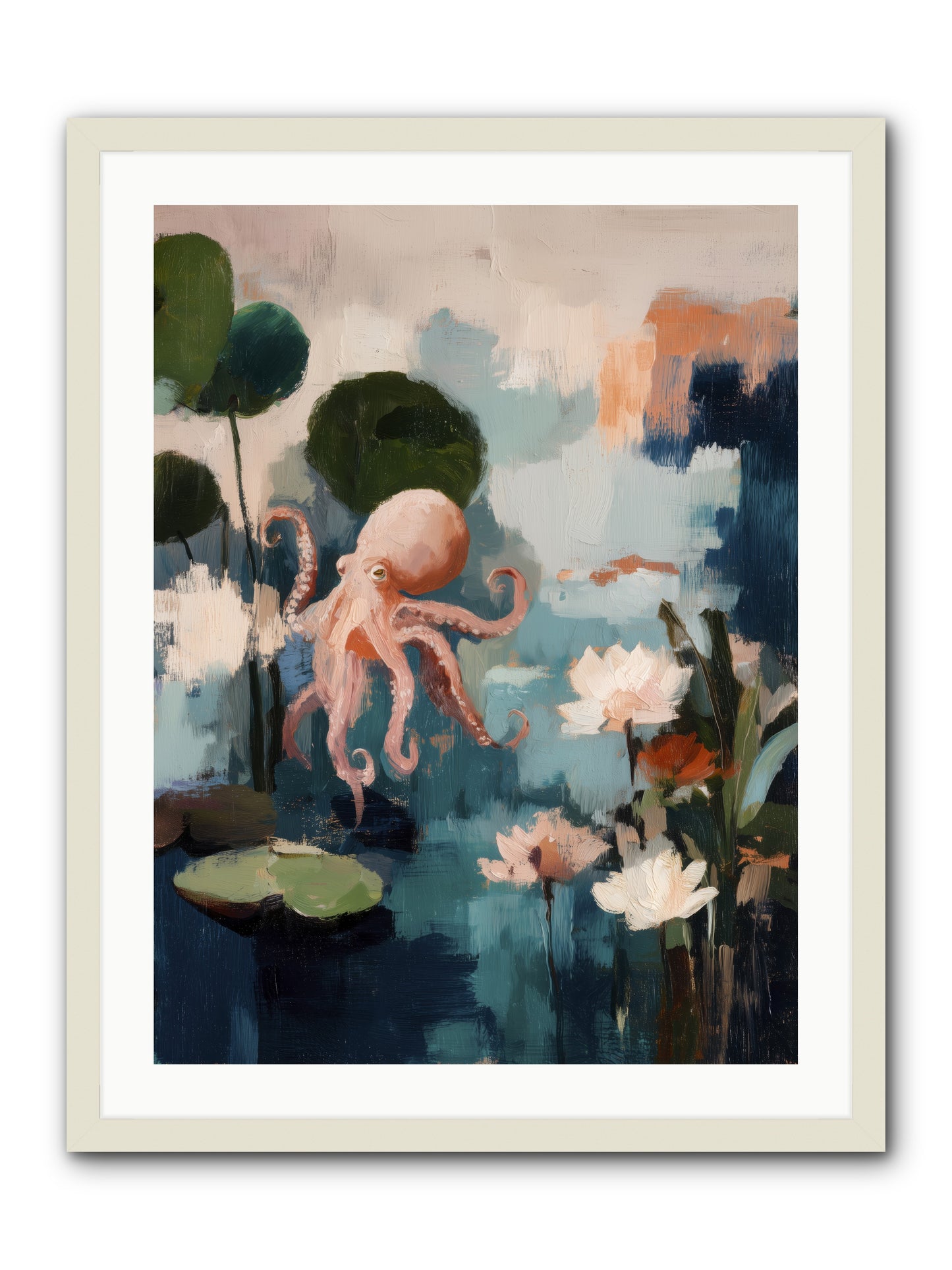 Endless Blue -- Framed Print - White 24x32