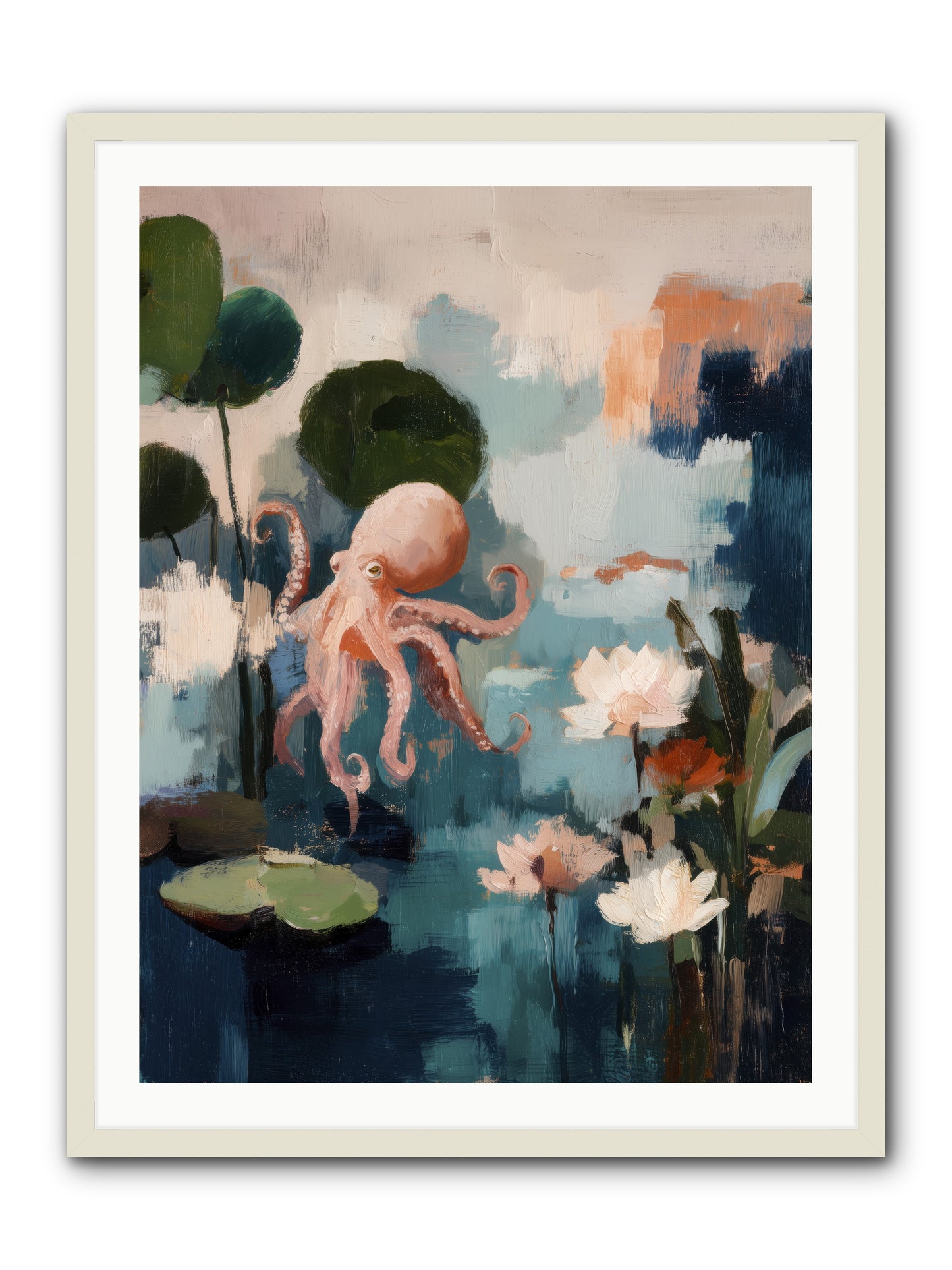 Endless Blue -- Framed Print - White 30x40