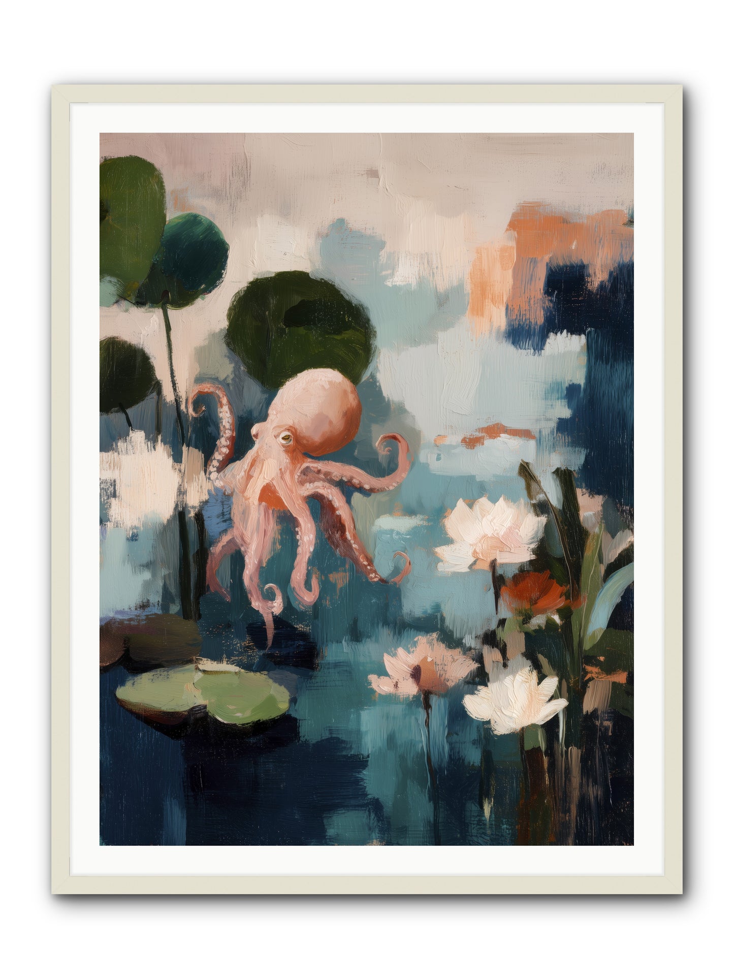 Endless Blue -- Framed Print - White 36x48
