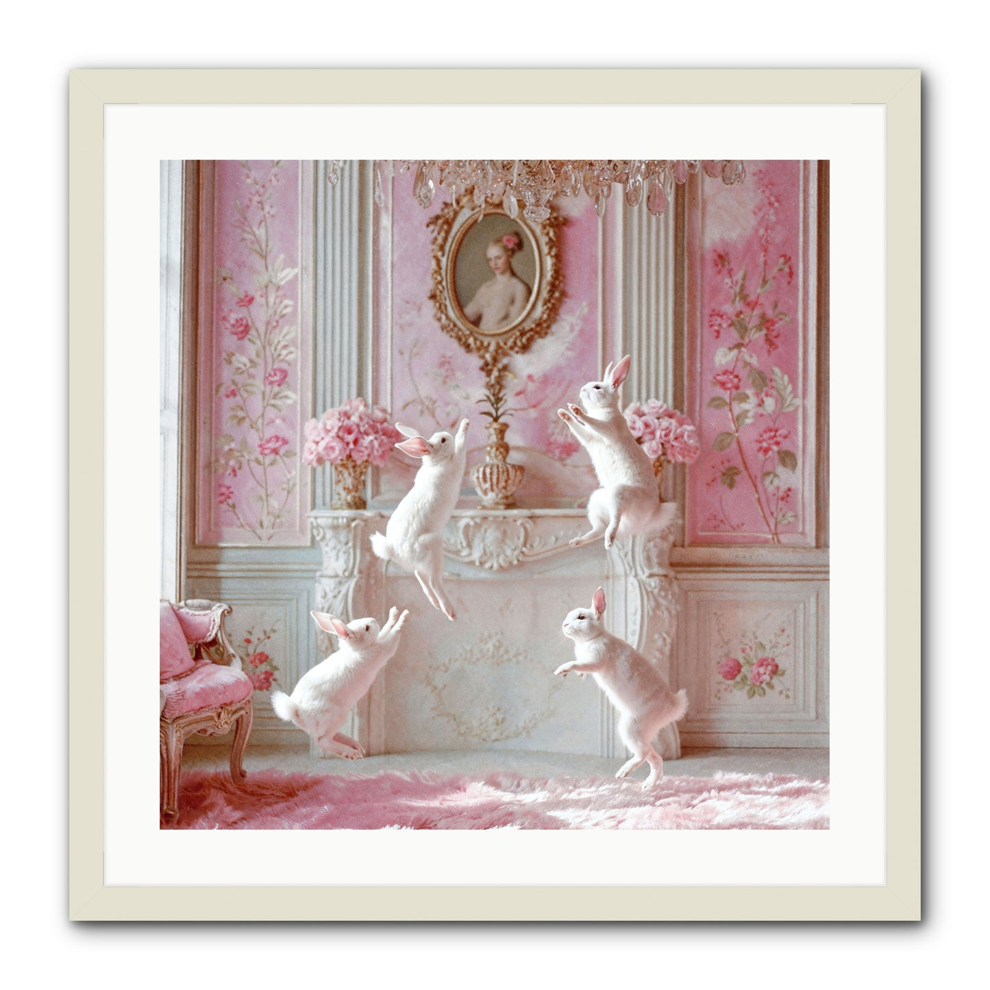 Endroit Heureux -- Framed Print - White 24x24
