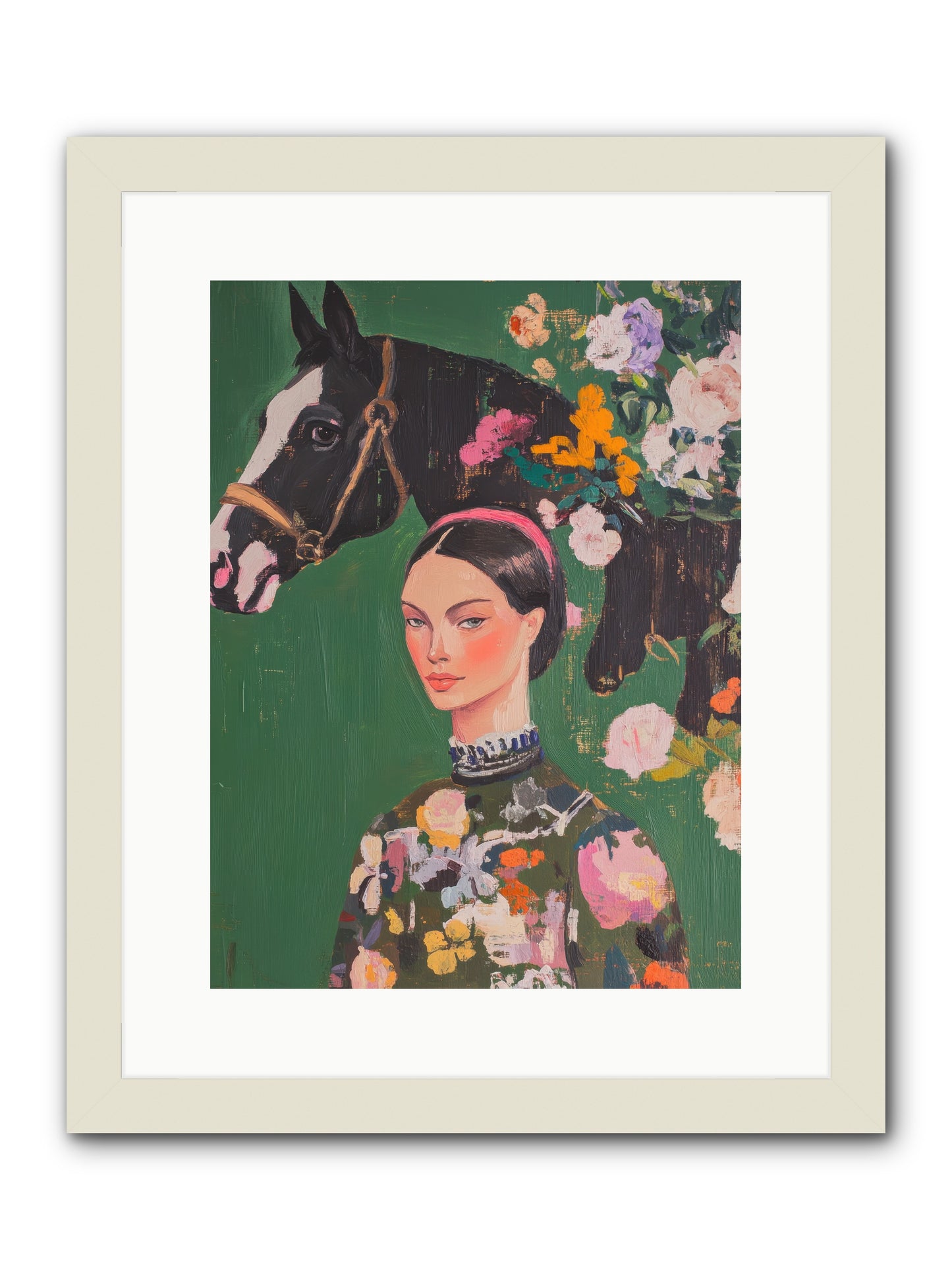Equestrian Empress -- Framed Print - White 12x16