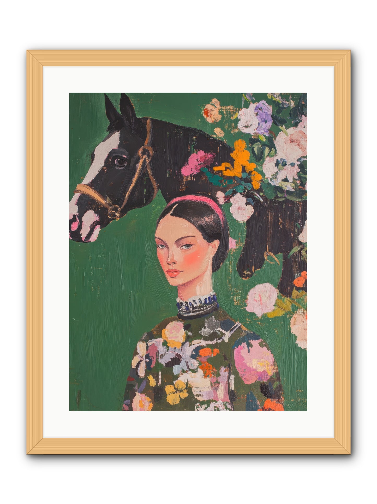 Equestrian Empress -- Framed Print - Natural 18x24