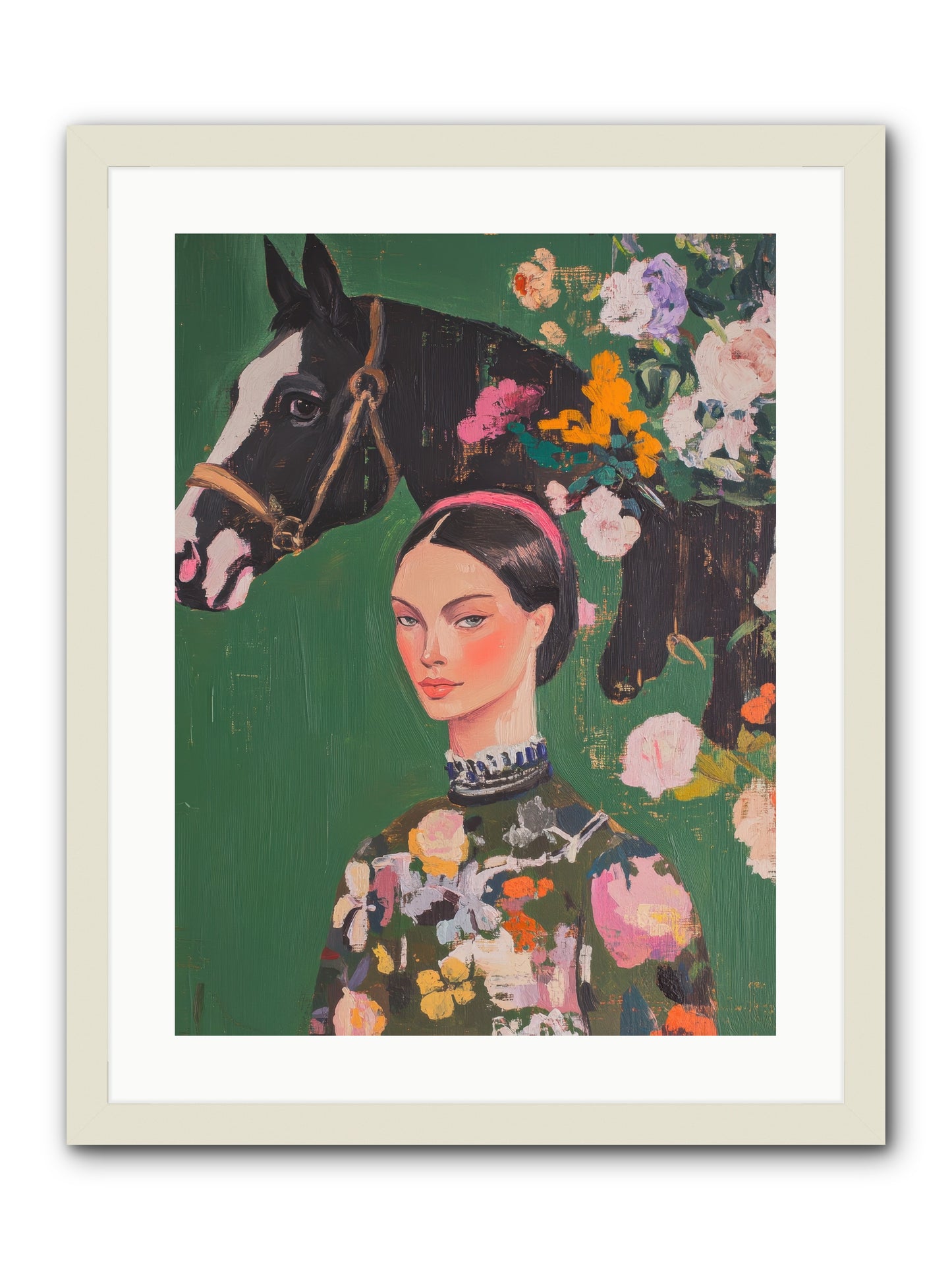 Equestrian Empress -- Framed Print - White 18x24