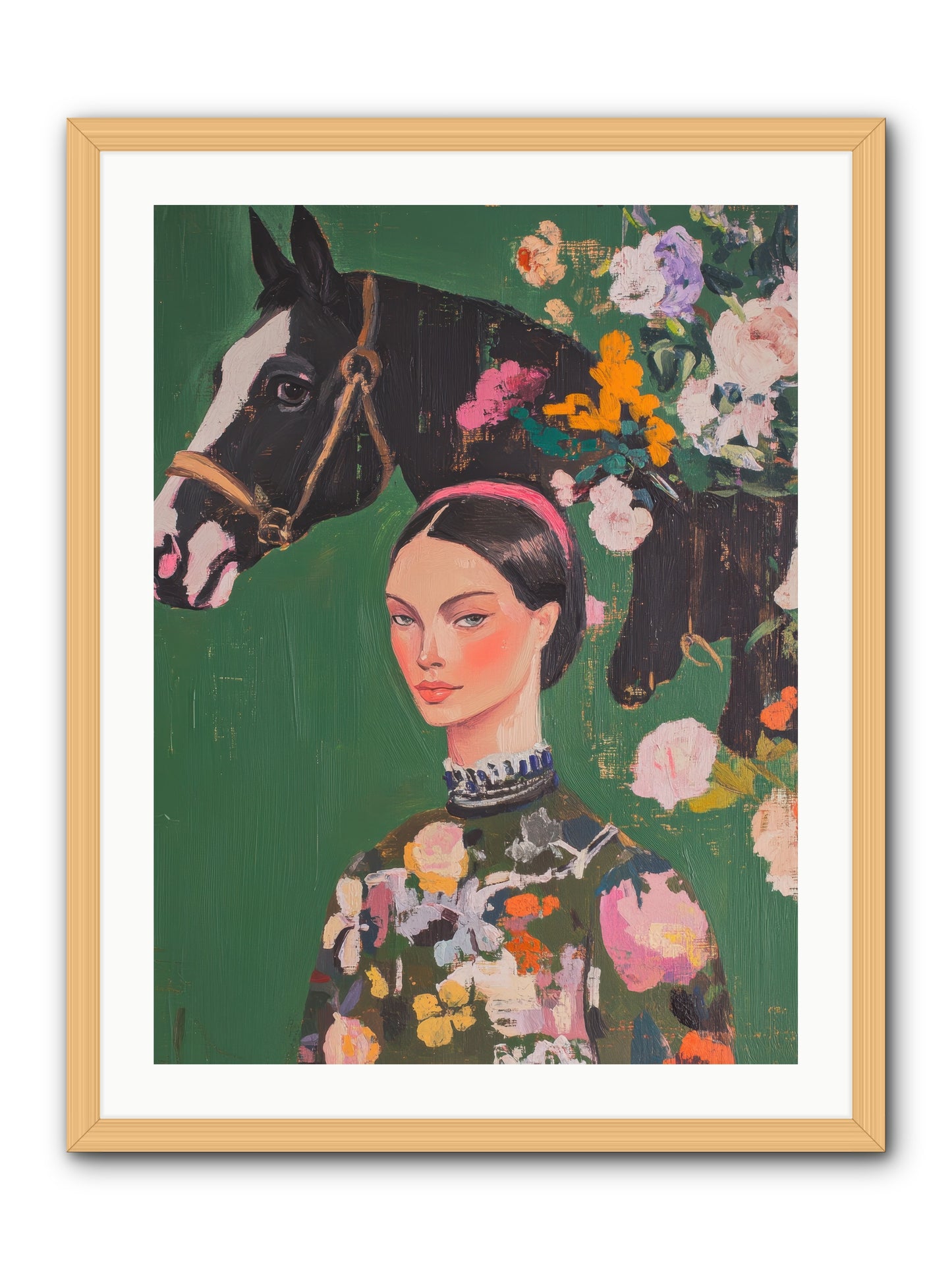 Equestrian Empress -- Framed Print - Natural 24x32