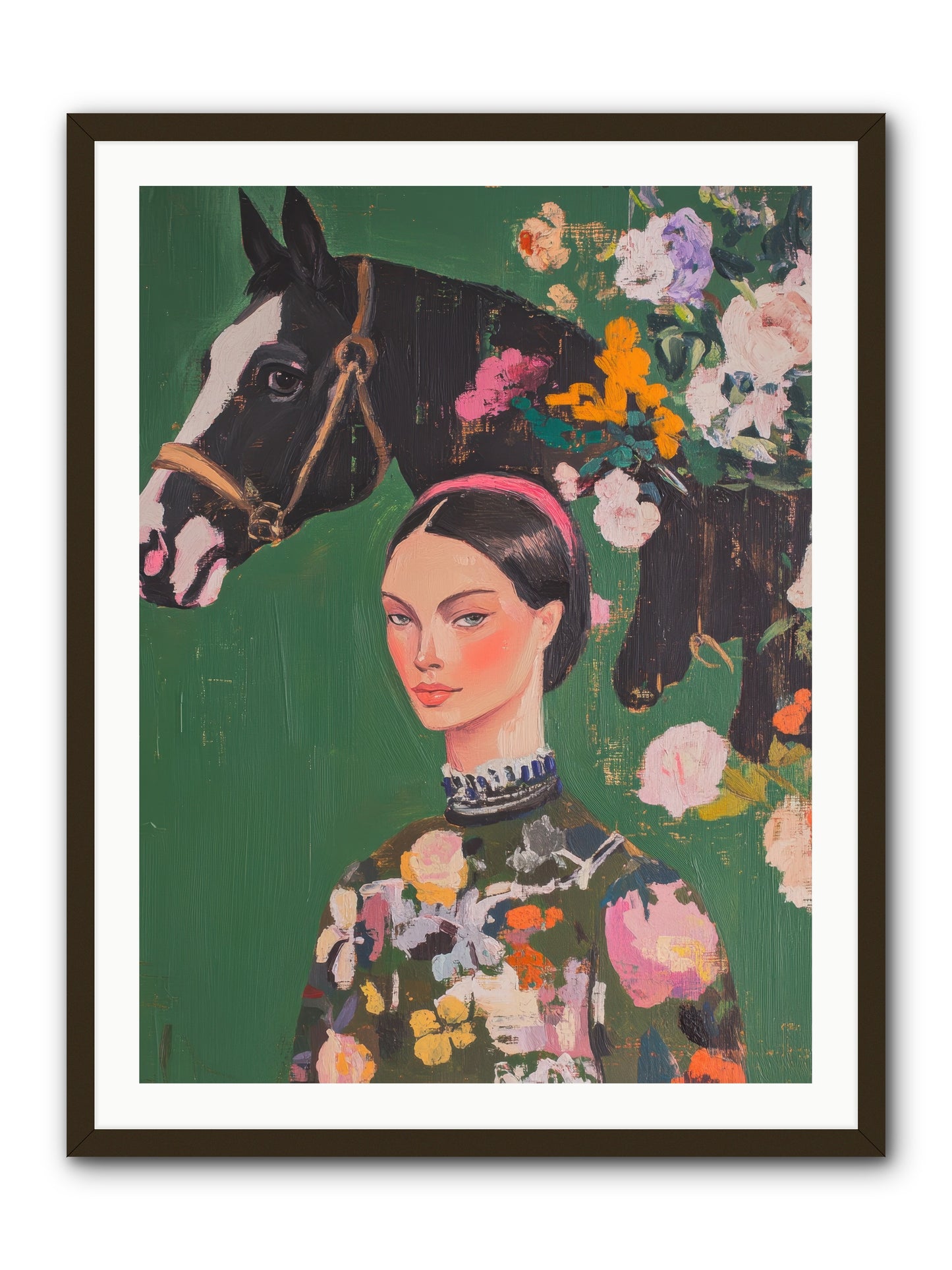 Equestrian Empress -- Framed Print - Black 30x40