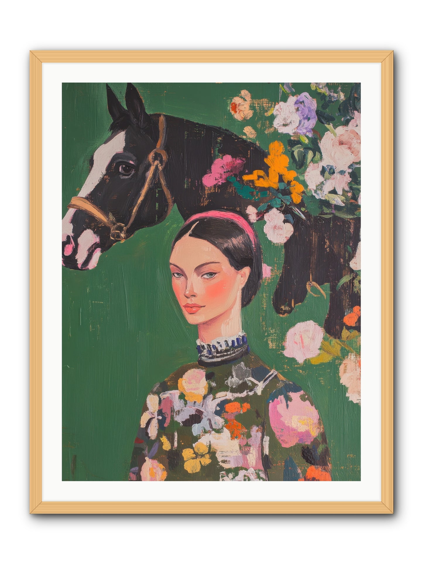 Equestrian Empress -- Framed Print - Natural 30x40