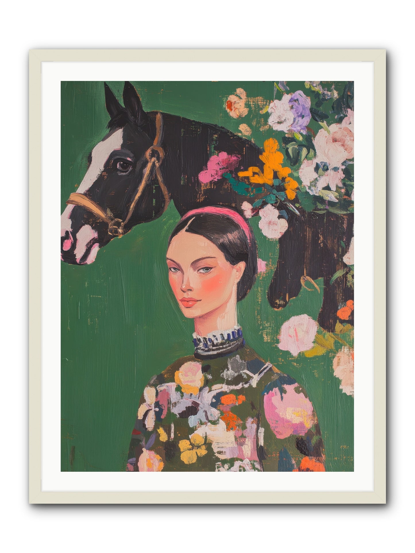 Equestrian Empress -- Framed Print - White 30x40