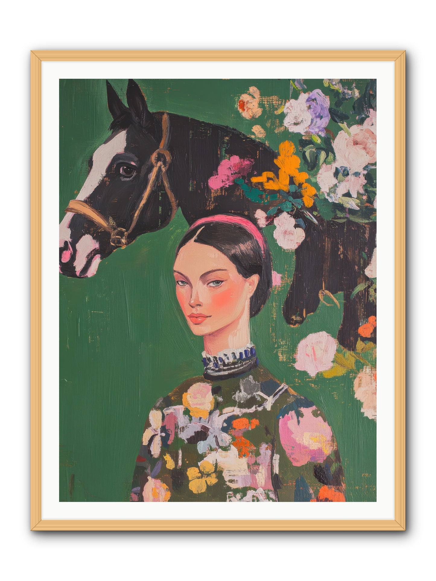 Equestrian Empress -- Framed Print - Natural 36x48