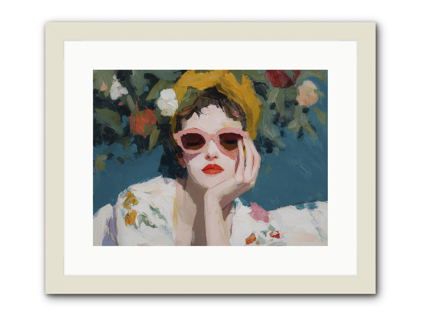 Eternal Sunday Morning -- Framed Print - White 16x12