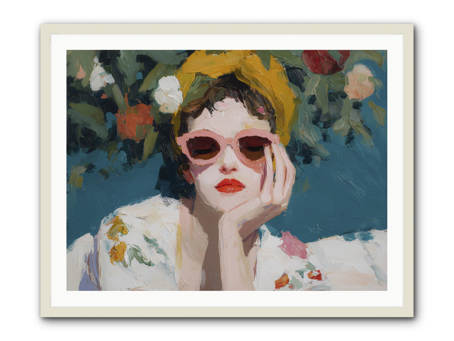 Eternal Sunday Morning -- Framed Print - White 40x30