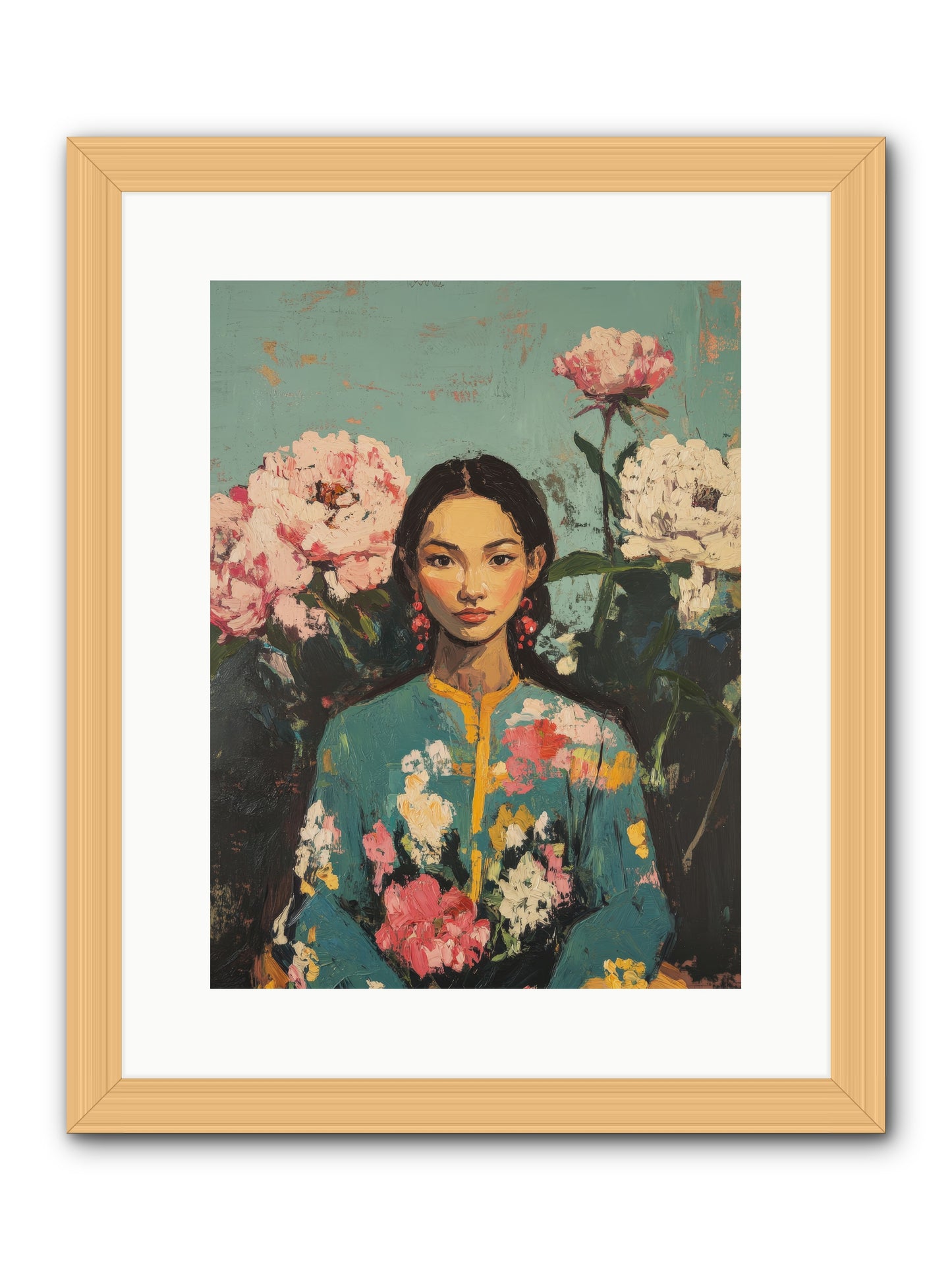 Evangeline Moonstone-REZ -- Framed Print - Natural 12x16