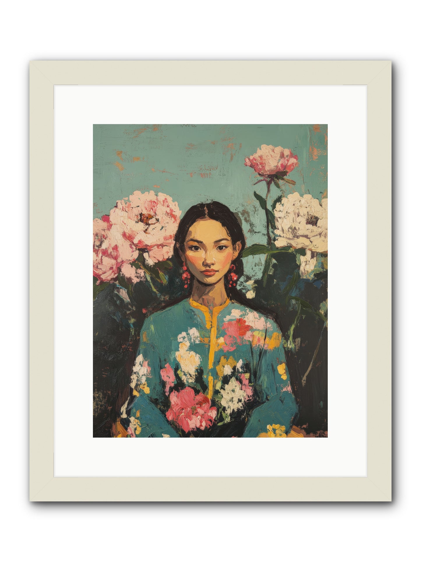 Evangeline Moonstone-REZ -- Framed Print - White 12x16