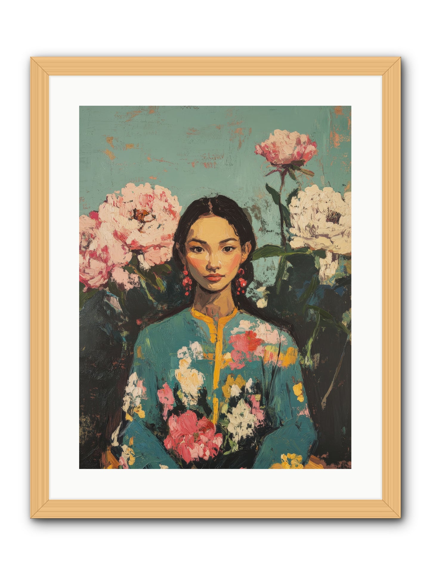 Evangeline Moonstone-REZ -- Framed Print - Natural 18x24
