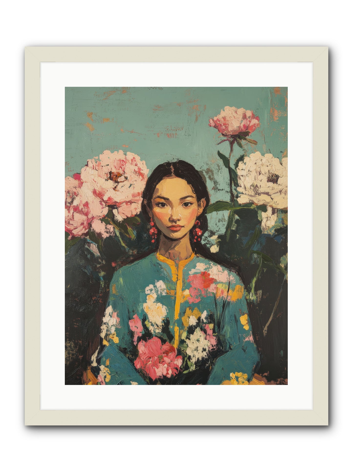 Evangeline Moonstone-REZ -- Framed Print - White 18x24