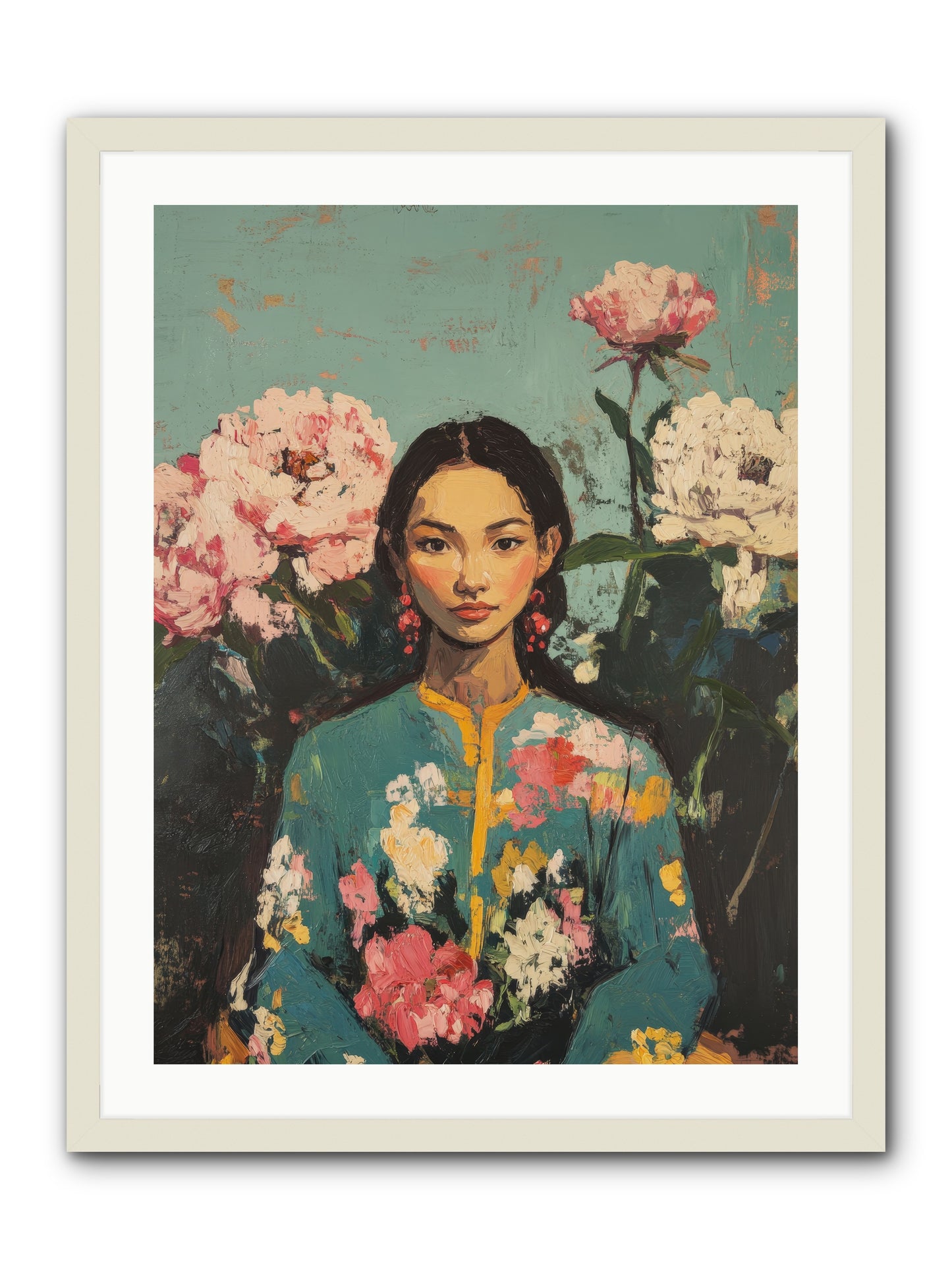 Evangeline Moonstone-REZ -- Framed Print - White 24x32