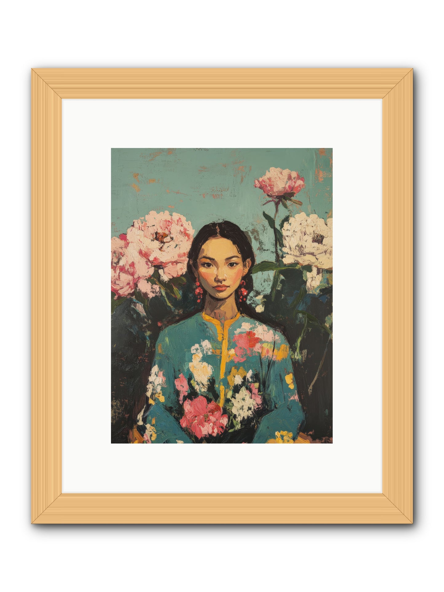 Evangeline Moonstone-REZ -- Framed Print - Natural 9x12