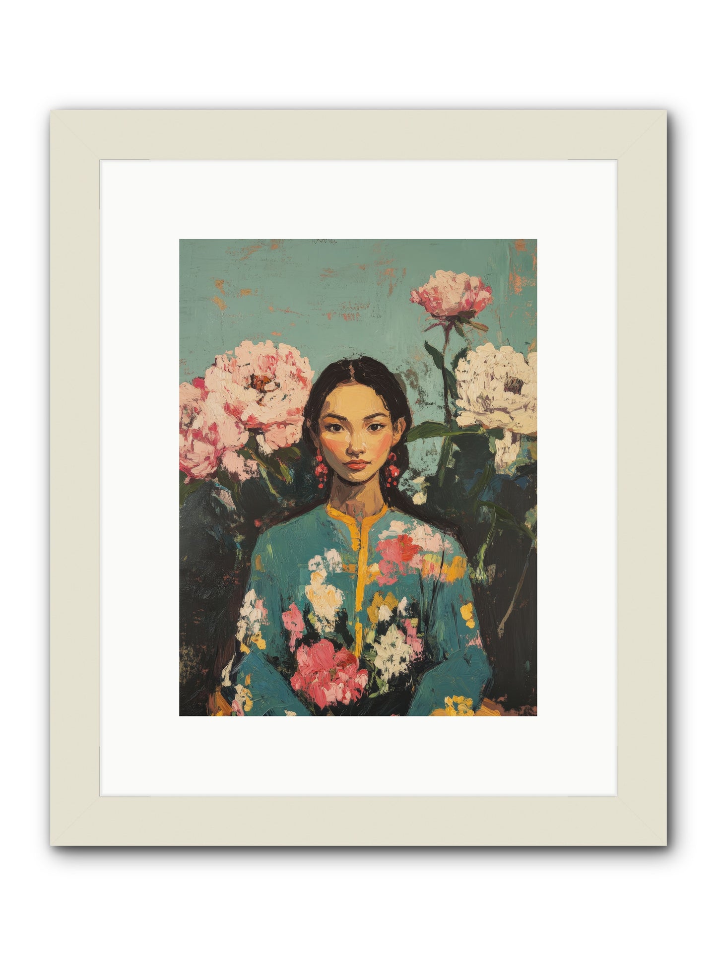 Evangeline Moonstone-REZ -- Framed Print - White 9x12